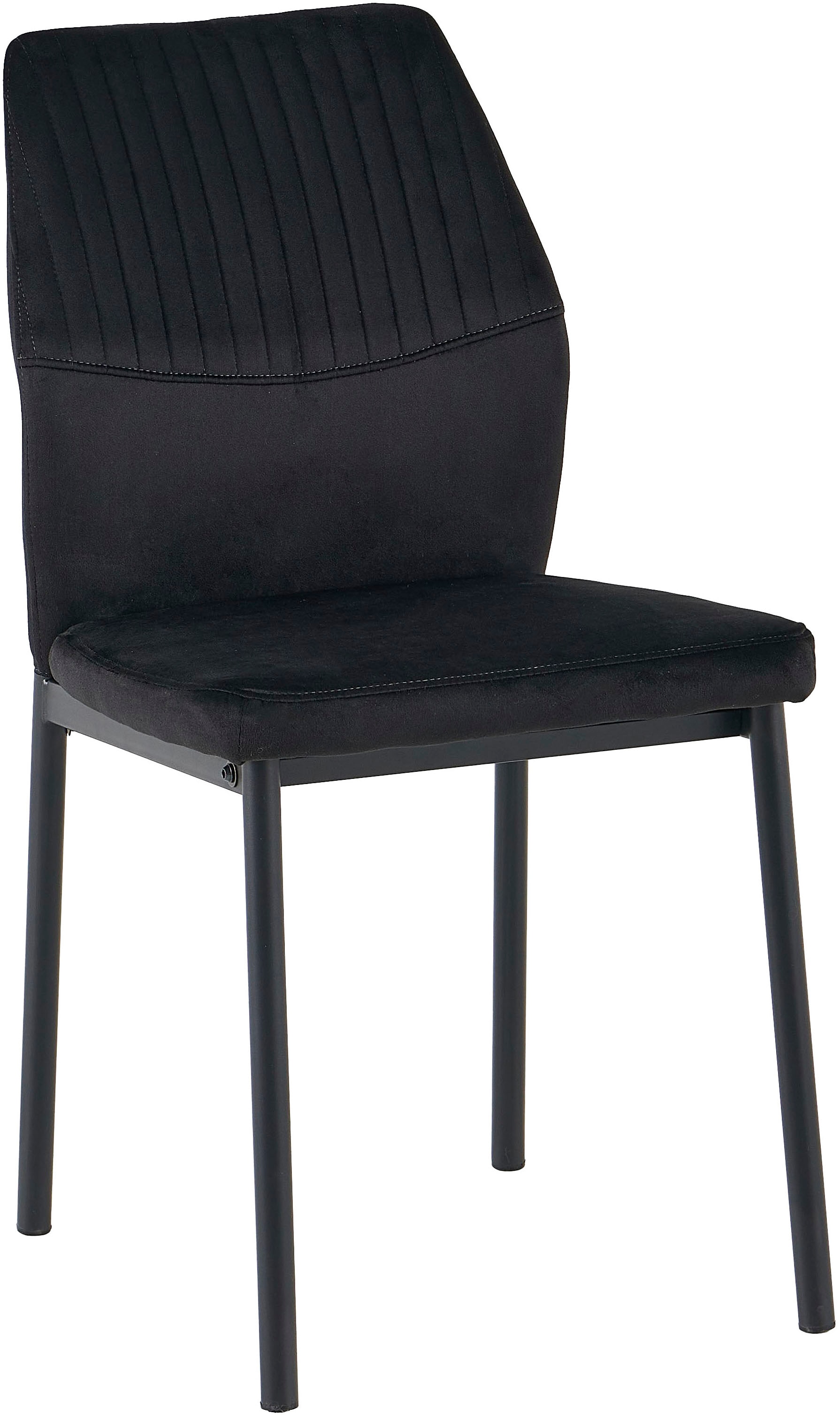 OTTO home Essgruppe »Freya« Set, 4 tlg. runder Esstisch 90 cm in Sinterstein, Black Copper mit 3 Samtstühlen