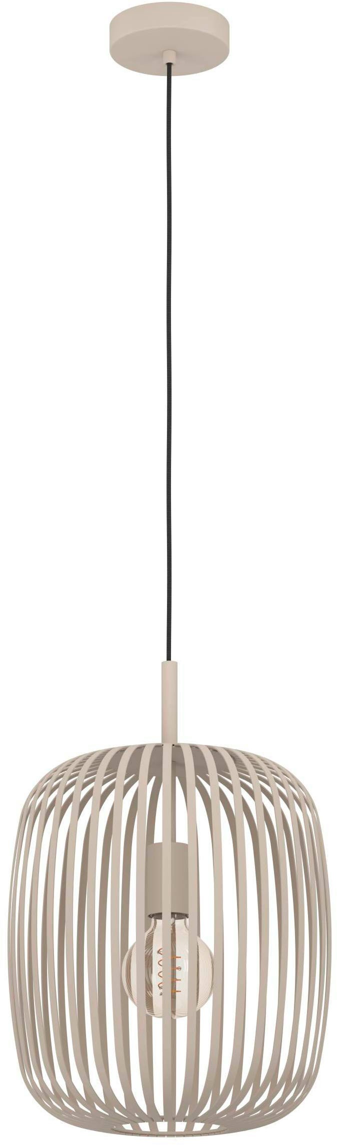 EGLO Pendelleuchte »Hängeleuchte ROMAZZINA, exkl. E27, Stahl in sandfarben, Pendellampe«, 1 flammig, Leuchtmittel E27 | ohne Leuchtmittel, Esszimmerlampe, 110x32,5 cm (HxD), 1-flammig, modern, minimalistisch