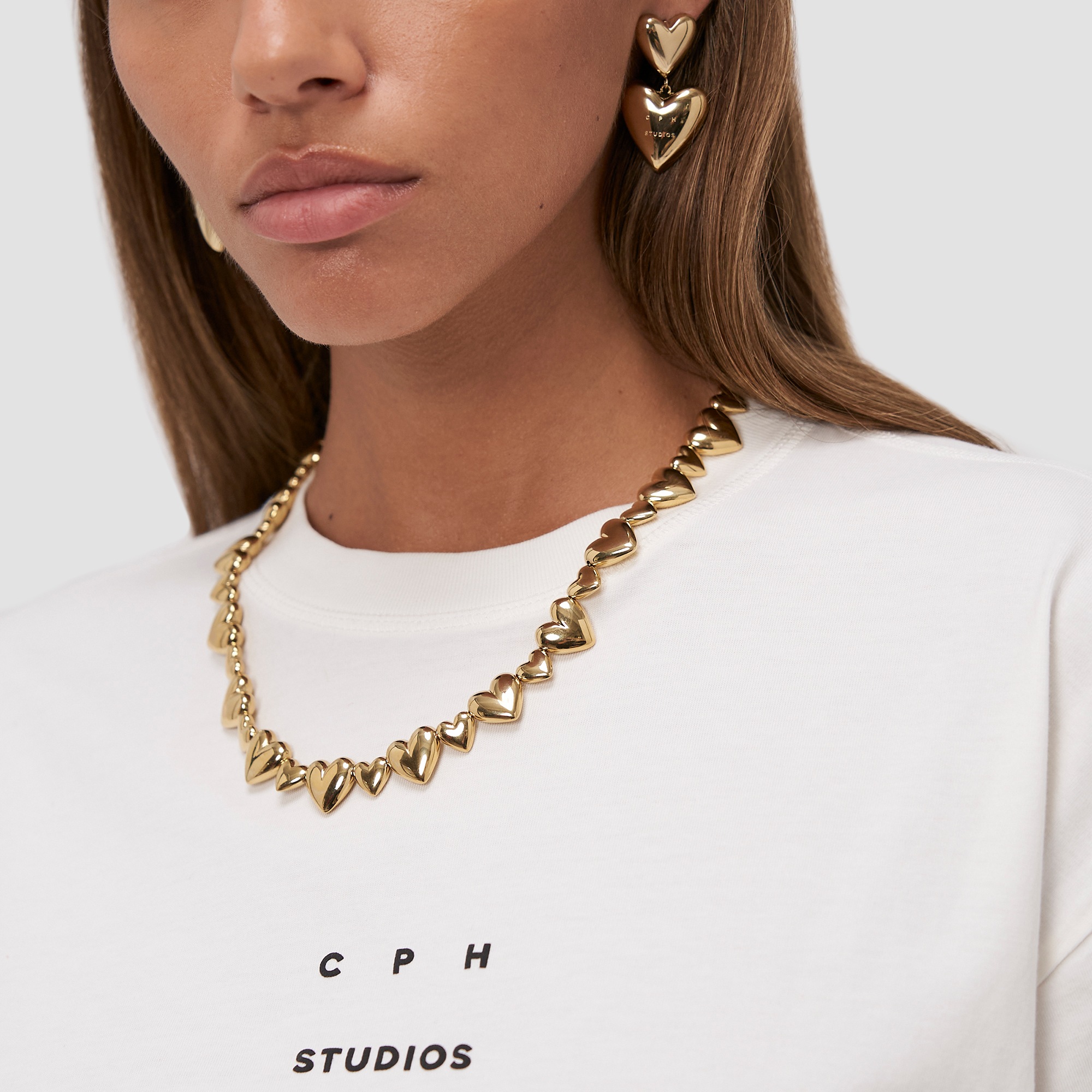 Copenhagen Studios Paar Ohrhänger »Schmuck Geschenk Edelstahl Ohrring Puffy Hearts«