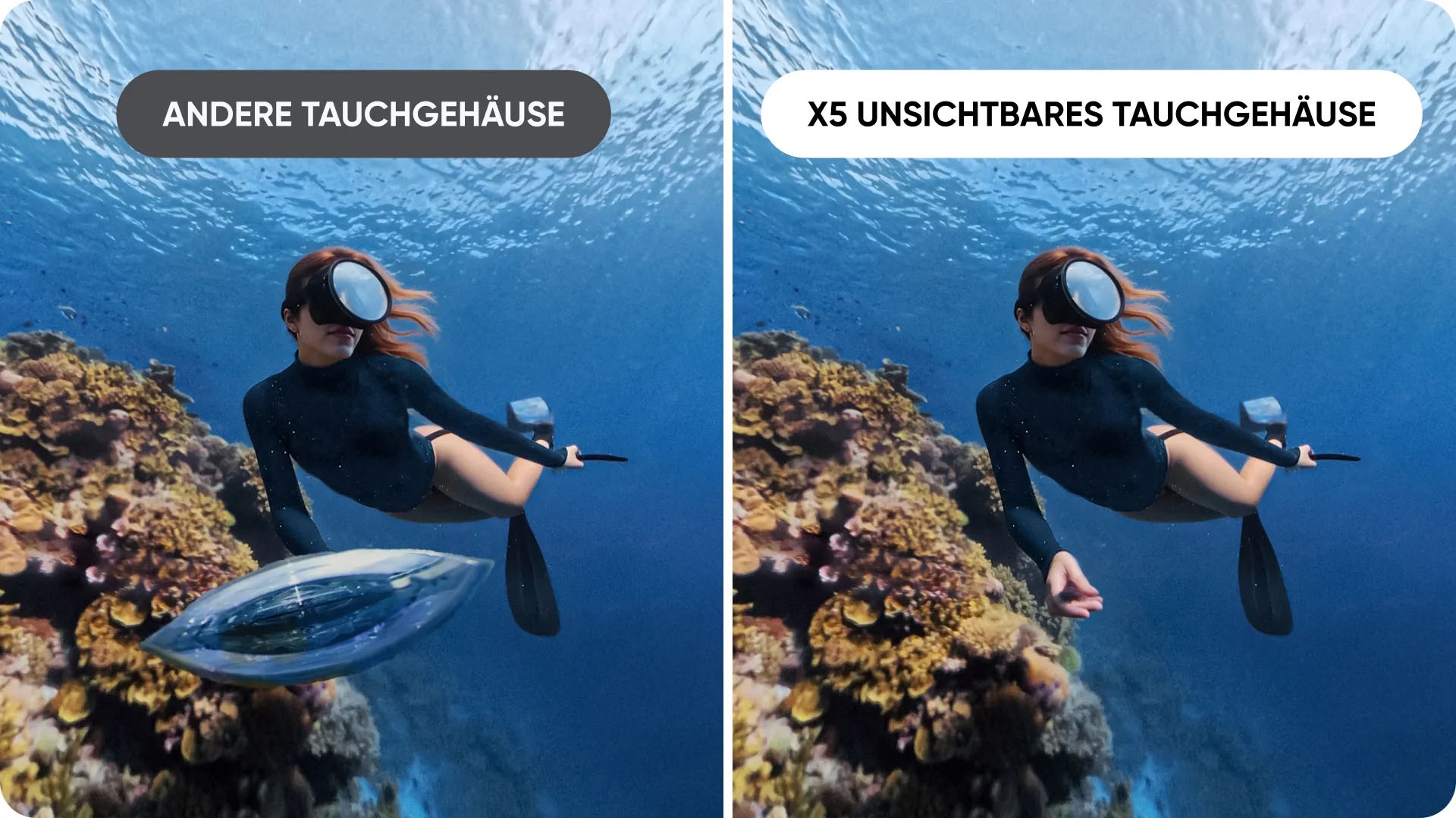 Insta360 Unterwassergehäuse »X5 Unsichtbares Tauchgehäuse«