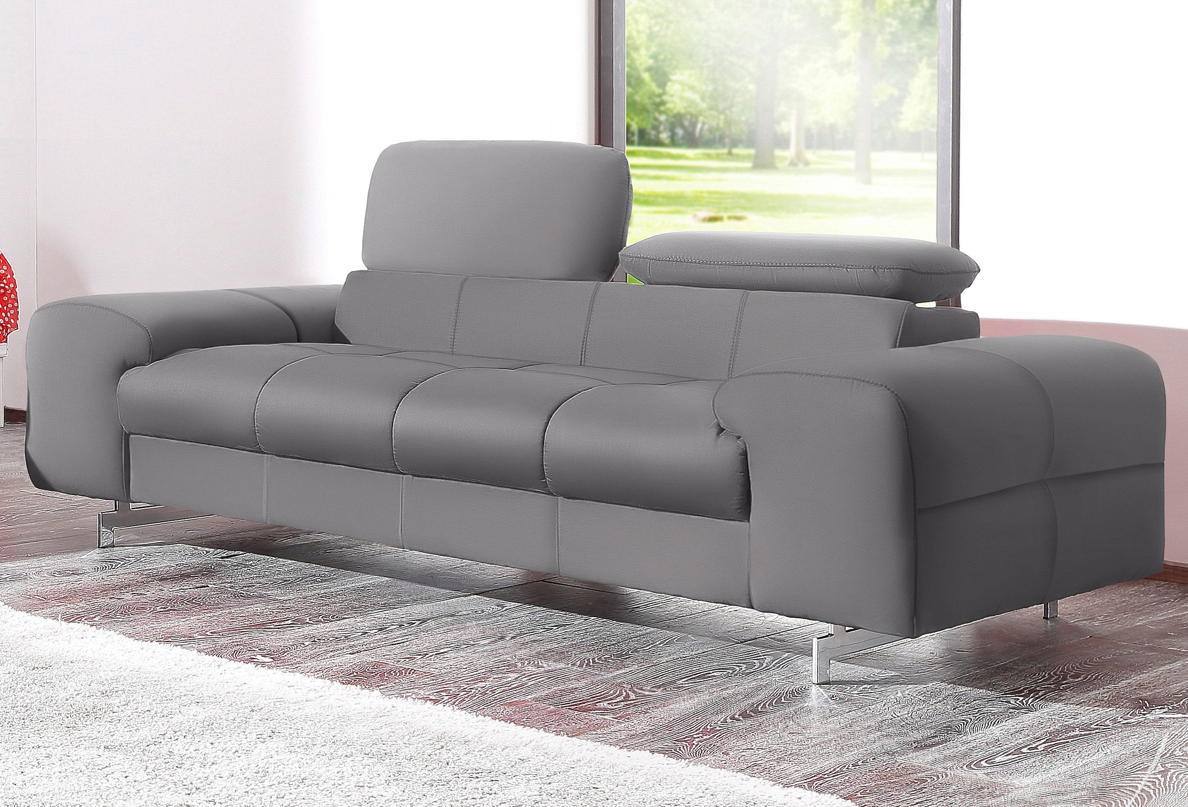 COTTA 2-Sitzer »Chef«, Big-Sofa mit Kopfteilverstellung, edle Metallkufen günstig online kaufen