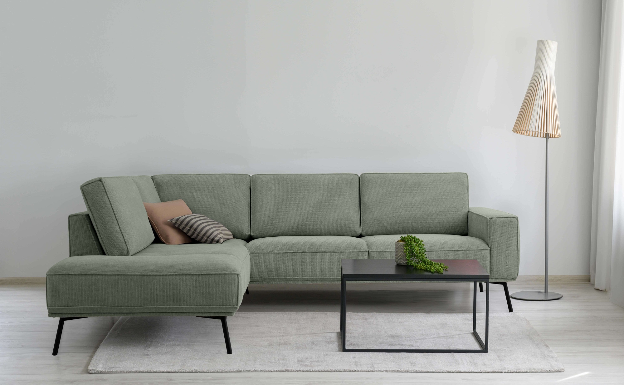 andas Ecksofa »Vosby«, Breite 260 cm, Chenille, mit dekorativer Kedernaht