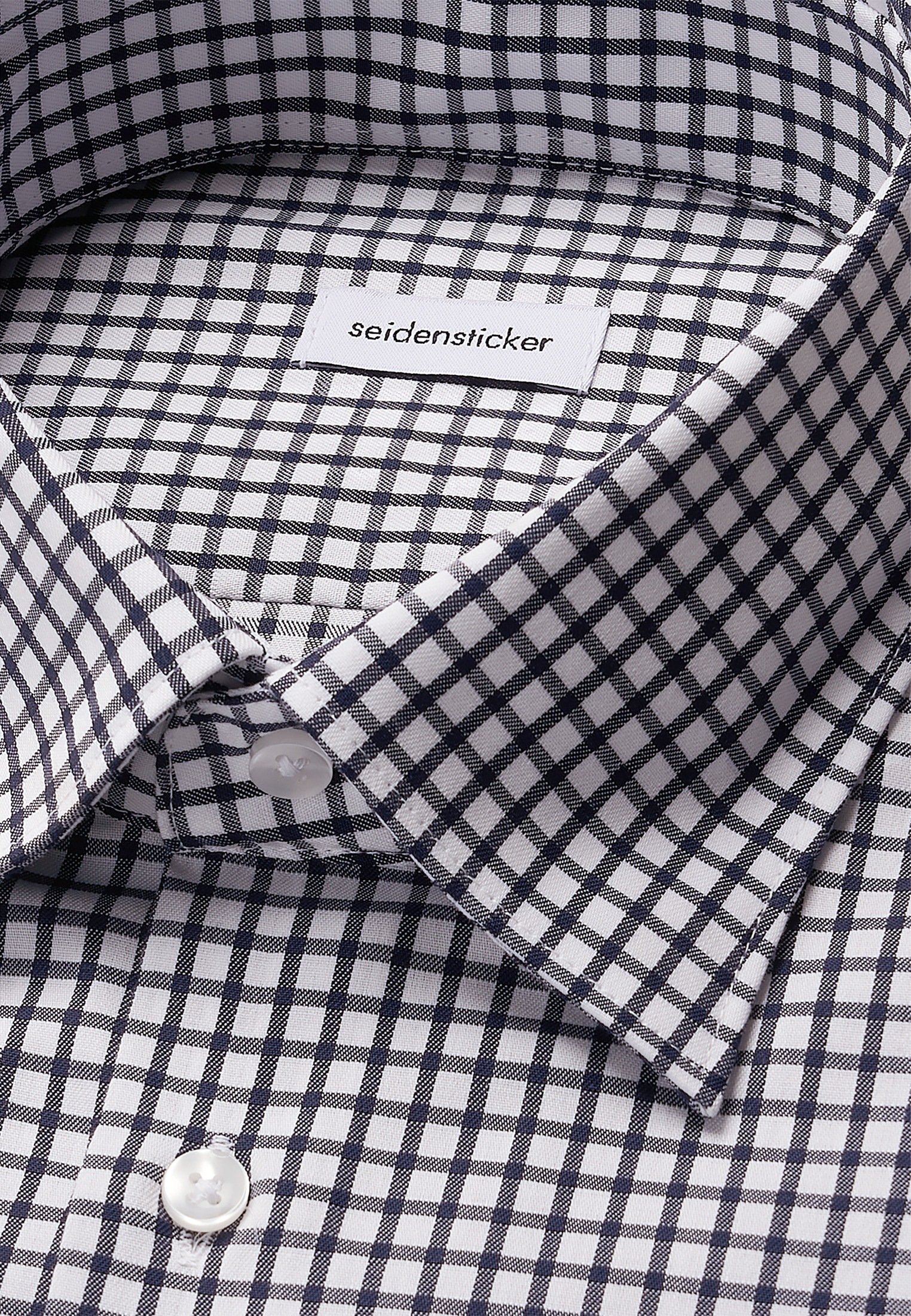 seidensticker Businesshemd »Schwarze Rose«, Slim 1/1 Covered-Button-Down-Kragen Karo
