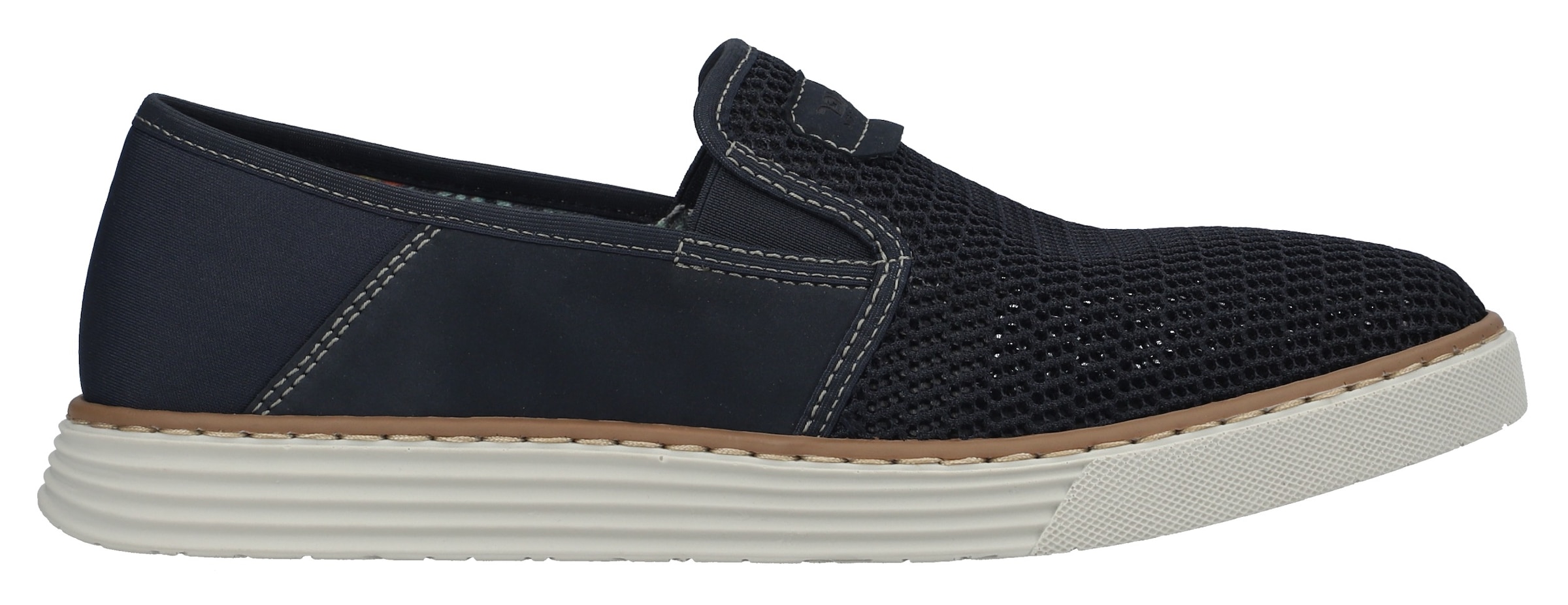 Rieker Slipper, Espadrilles, Sommerschuh mit kontrastfarbenen Ziernähten