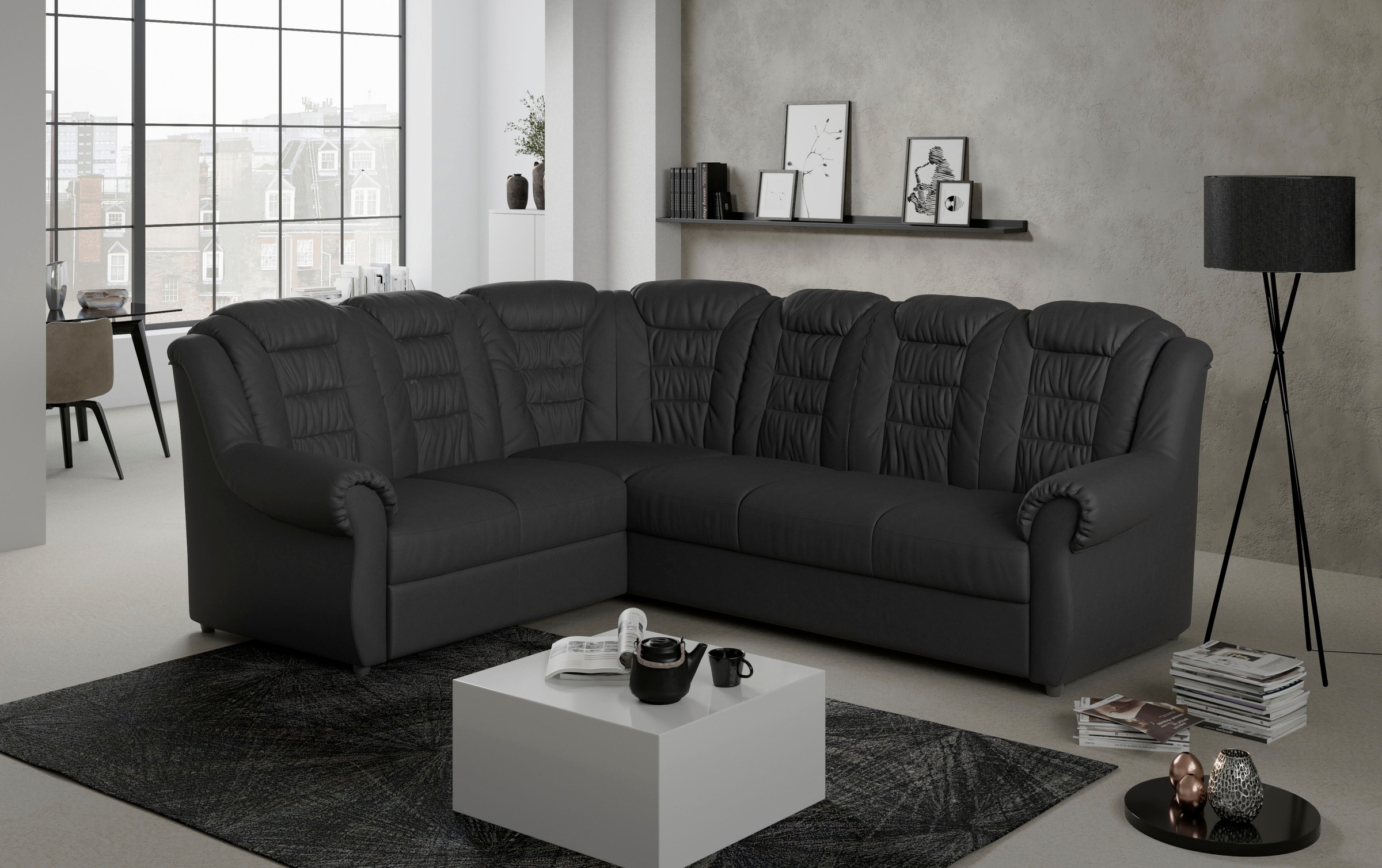 Home affaire Ecksofa »Boston L-Form«, mit hoher Rückenlehne, wahlweise mit günstig online kaufen