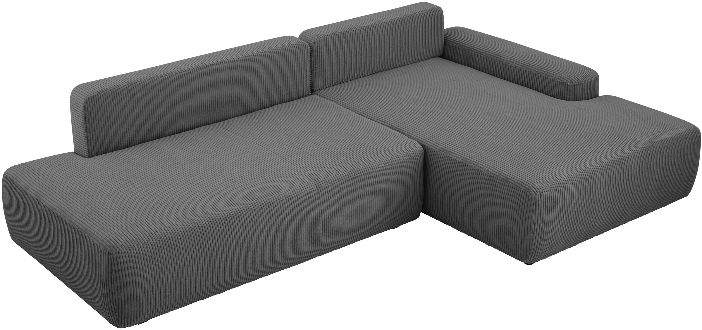 INOSIGN Ecksofa »TORGE, Schlafsofa Cord, Samtvelours u. Strukur fein, Couch in L-Form«, Schlaffunktion und Bettkasten, Liegefläche: 210x125 cm, neues Design