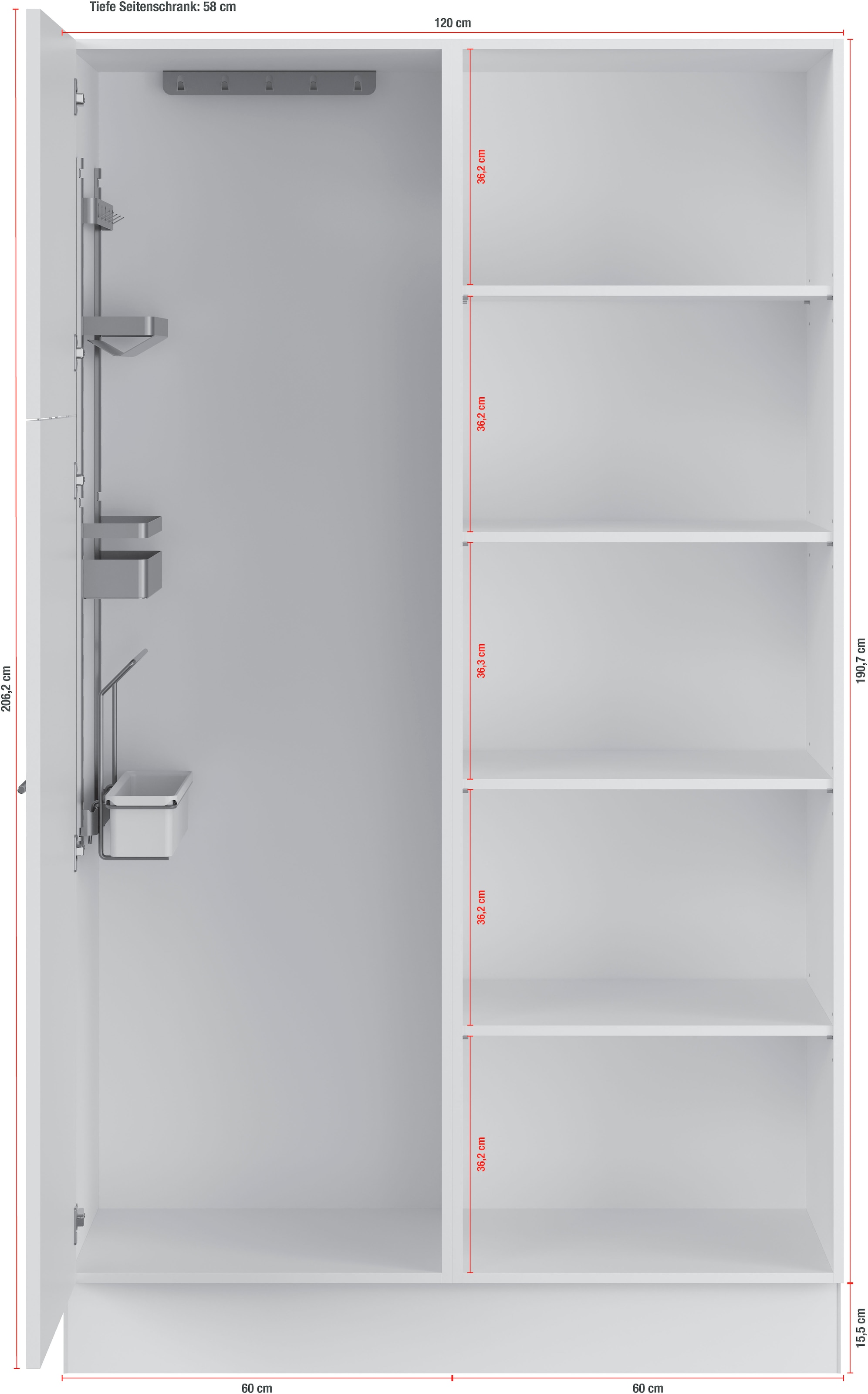 IMPULS KÜCHEN Mehrzweckschrank-Set »Warschau«, (3 St.), Vielfältige Varianten verfügbar; kombinierbar mit anderen Artikeln