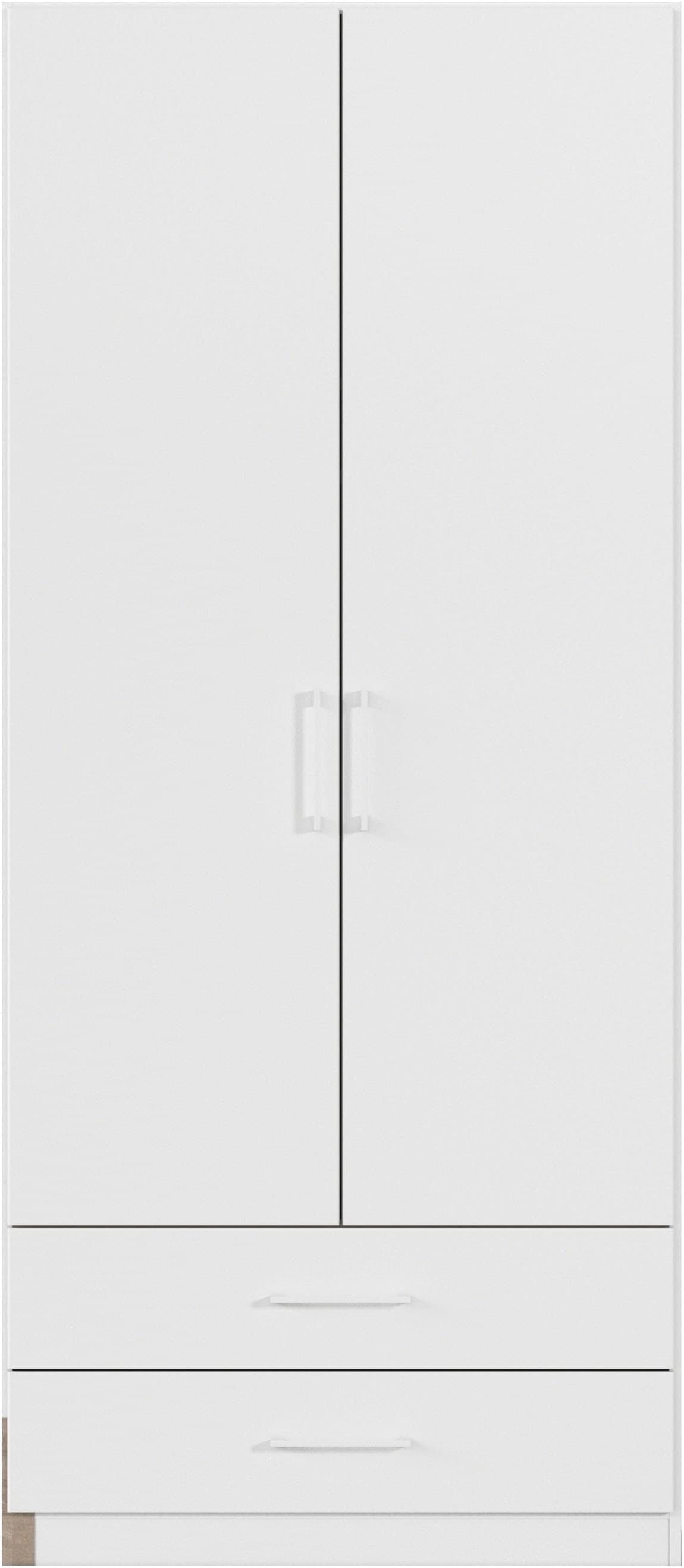 rauch Drehtürenschrank »Kleiderschrank Garderobe GAMMA Breiten 91/136/181/226/271/315/360 cm« in 3 Ausstattungen BASIC/CLASSIC/PREMIUM (inkl. SOFT-CLOSE-Funktion),  mit Schubladen, verschiedene Griff-Varianten TOPSELLER MADE IN GERMANY