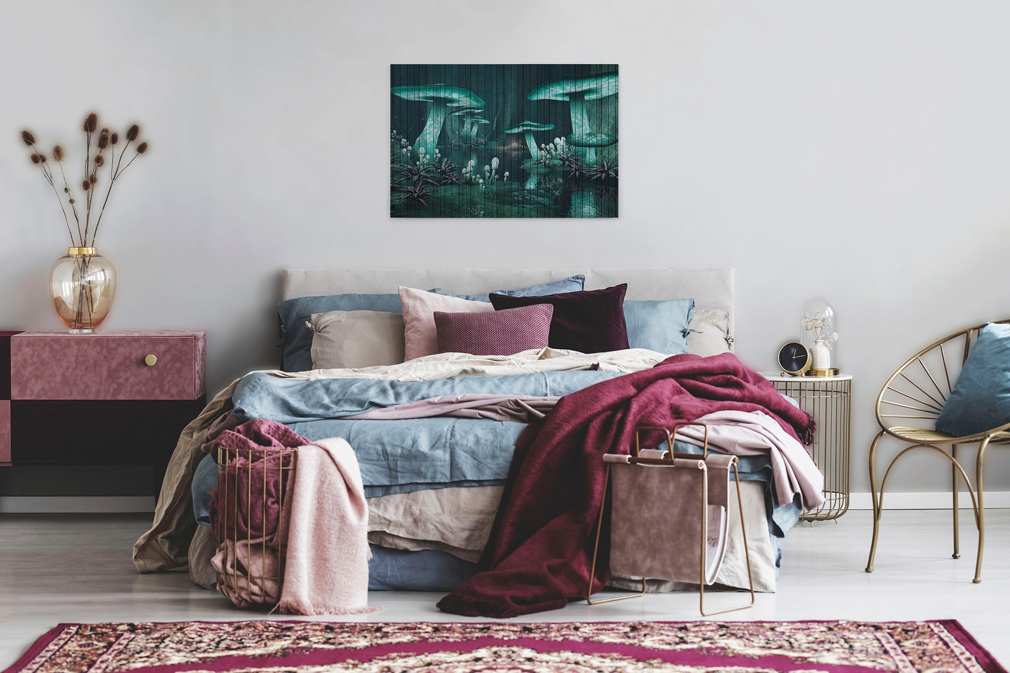A.S. Création Leinwandbild »fantasy«, Kunst-Abstrakt-Kinder, (1 St.), Keilrahmen Bild Holzoptik Fantasiewelt Leinwand-Bild Wohnzimmer modern