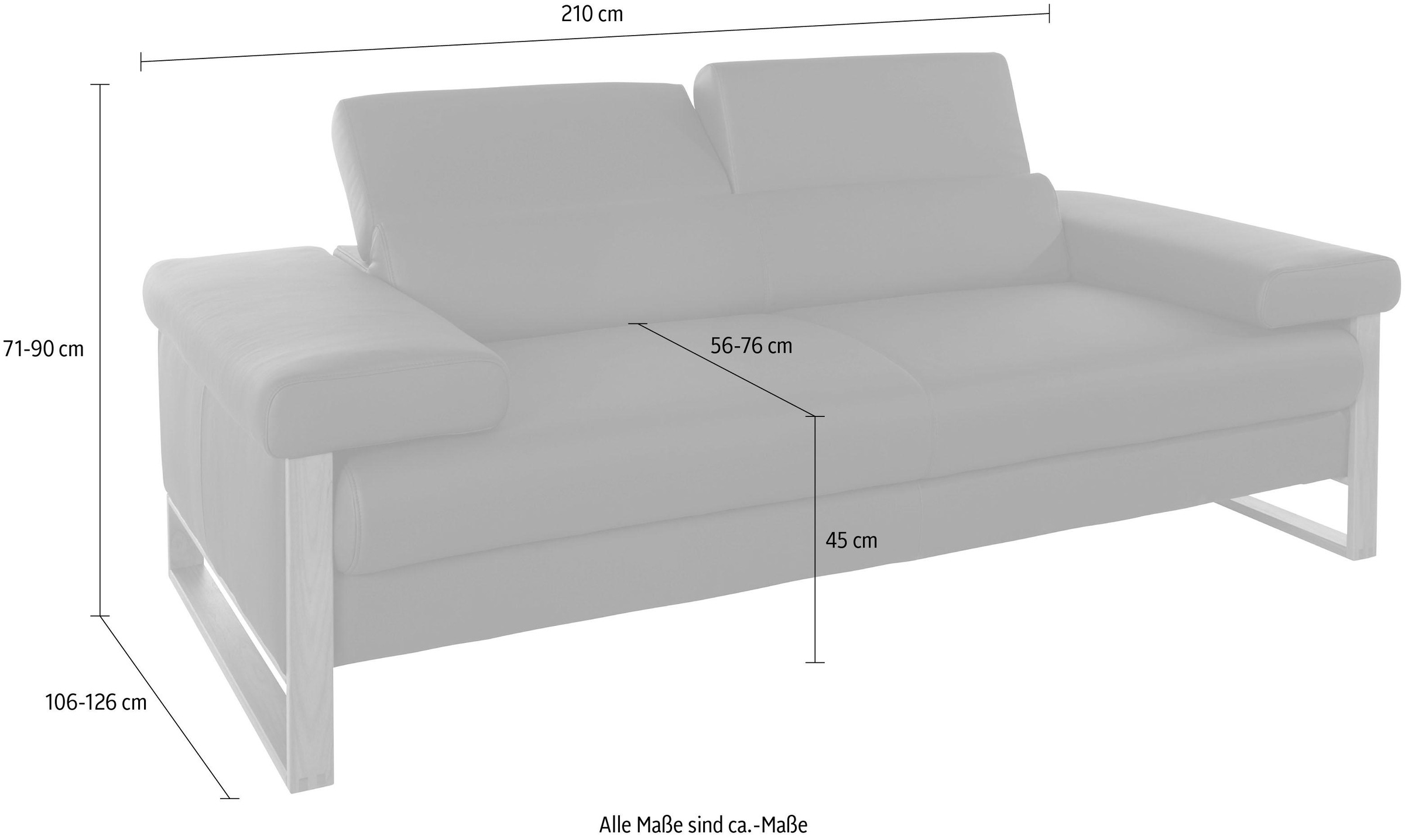 W.SCHILLIG 2-Sitzer »finn«, German Design Award 2016, Fußgestell Nussbaum natur, Breite 210 cm