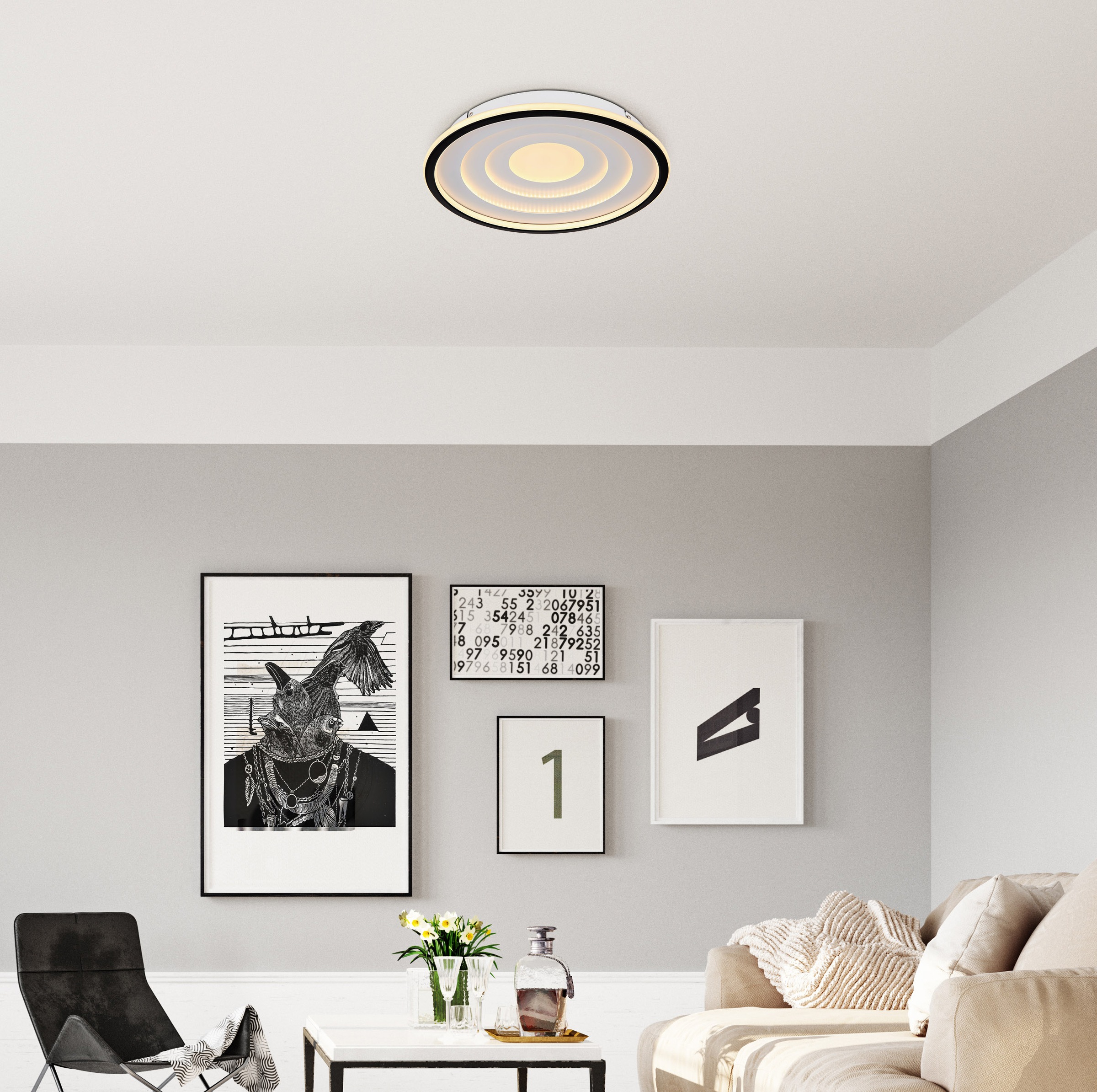 GLOBO LIGHTING Deckenleuchte »FOPPA« LED-Modul 1 Stk. Warmweiß Deckenlampe günstig online kaufen