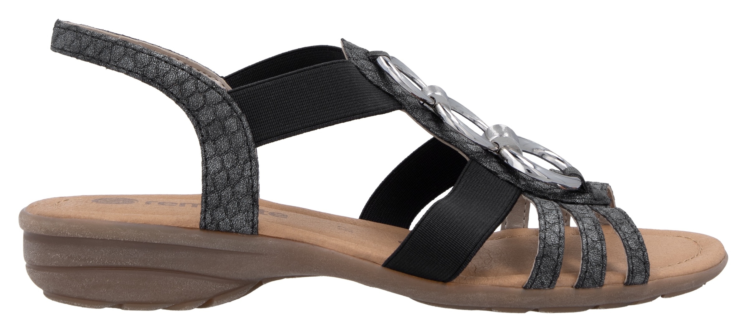 Remonte Riemchensandale, Keilabsatz, Sommerschuh, Sandalette mit Gummizügen