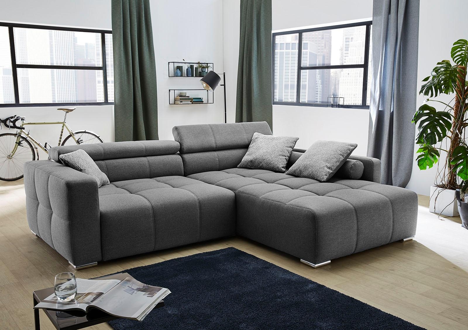 Jockenhöfer Gruppe Ecksofa »Salerno«, im Big-Sofa-Style, mit Kopf- bzw.  Rückenteilverstellung und Zierkissen auf Rechnung bestellen