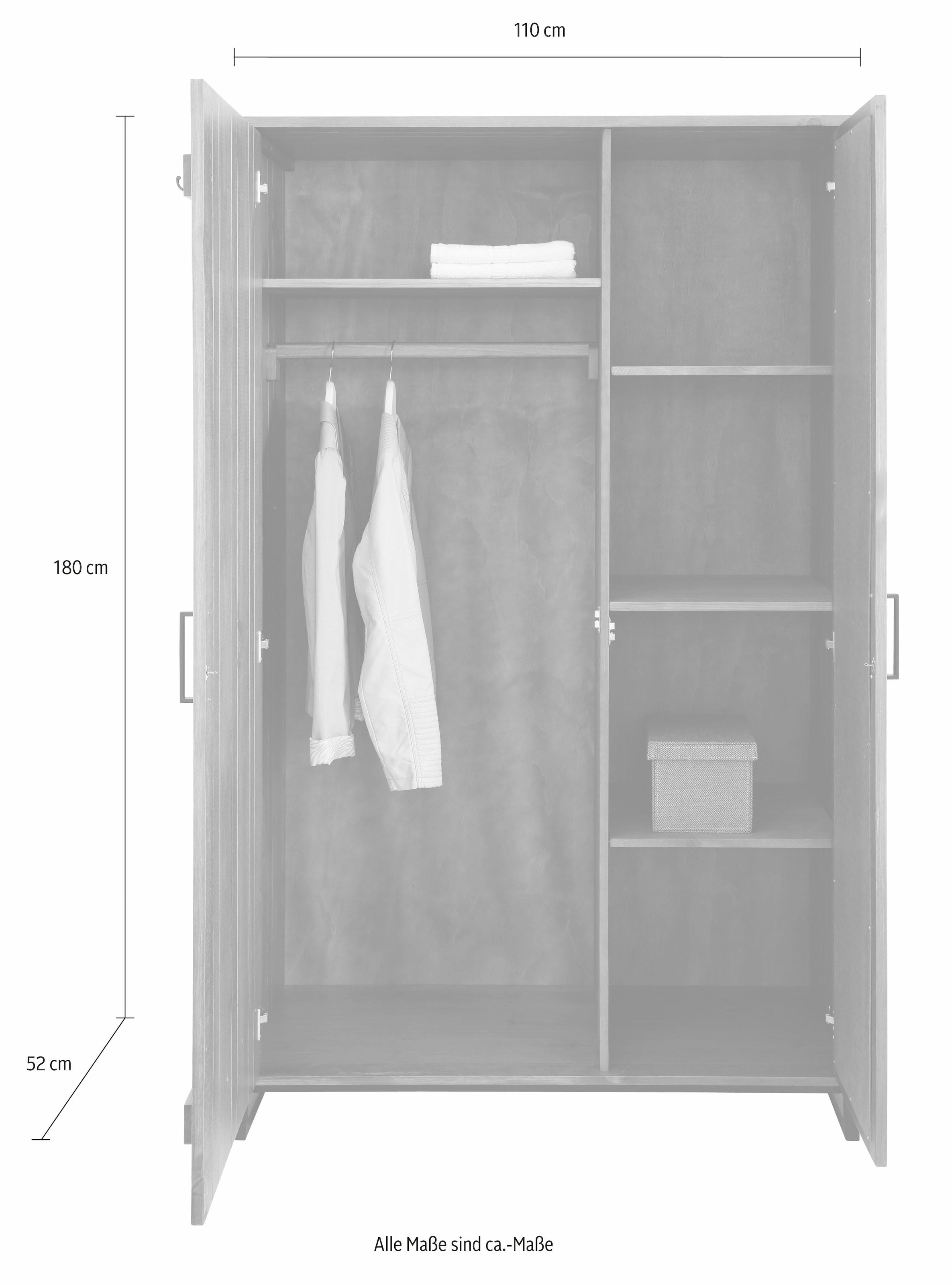 Home affaire Garderobenschrank »Santos«, mit besonderen Türfronten und  Spiegel, viel Stauraum, Höhe 180 cm online kaufen | Garderobenschränke