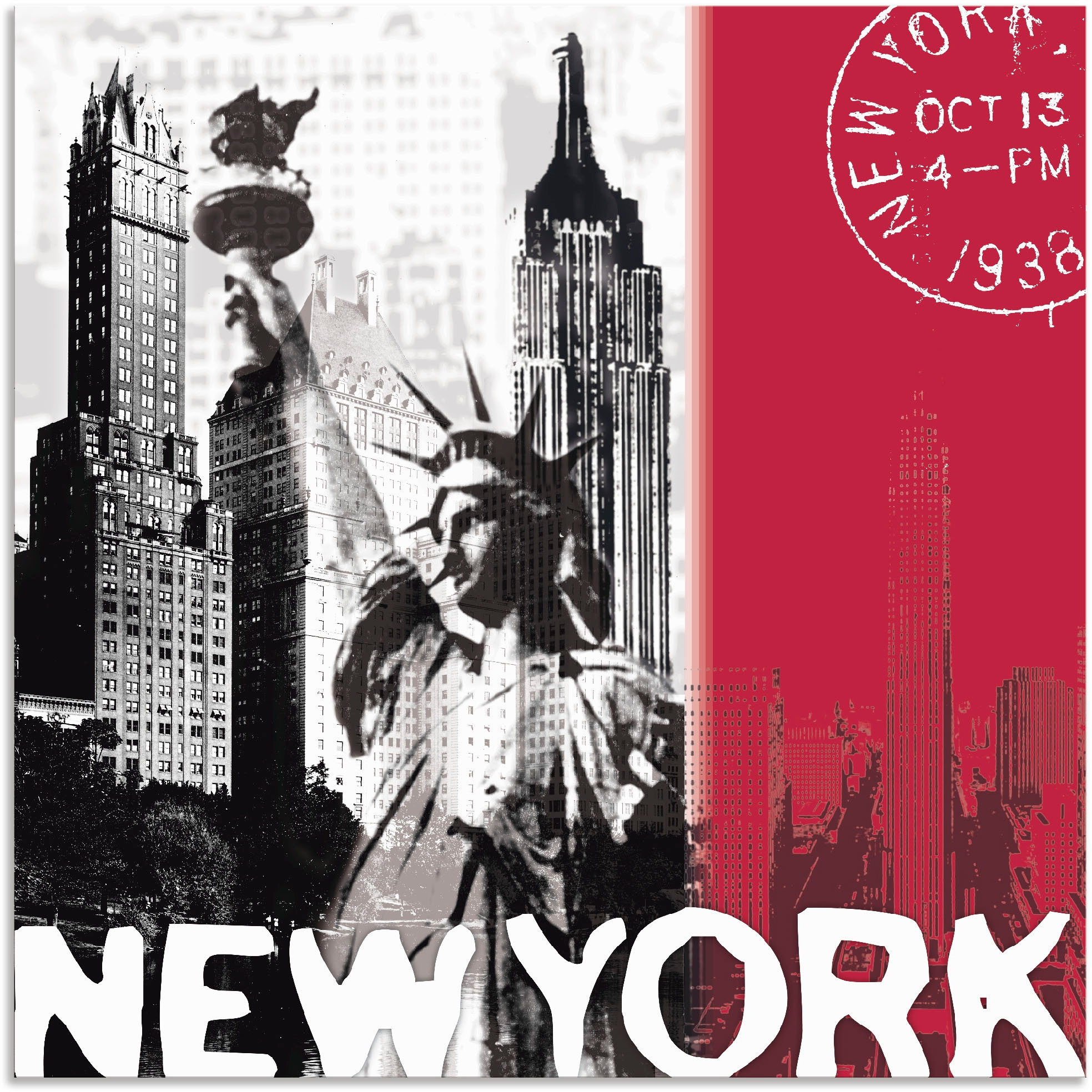 Artland Wandbild »New York«, Gebäude, (1 St.), als Alubild, Outdoorbild, Le günstig online kaufen