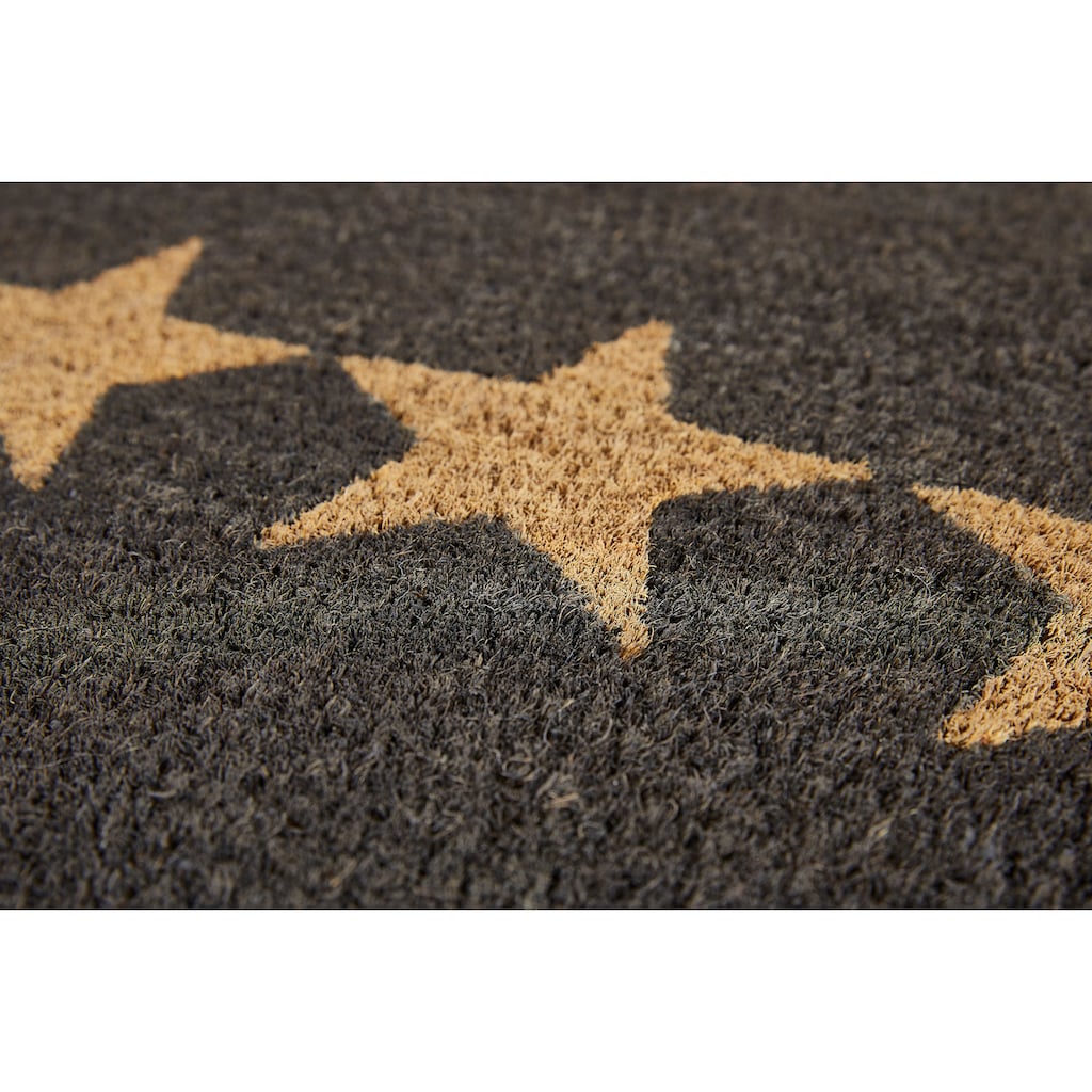 Andiamo Fußmatte »Kokos Star«, rechteckig, Schmutzfangmatte, Motiv Sterne, In- und Outdoor geeignet