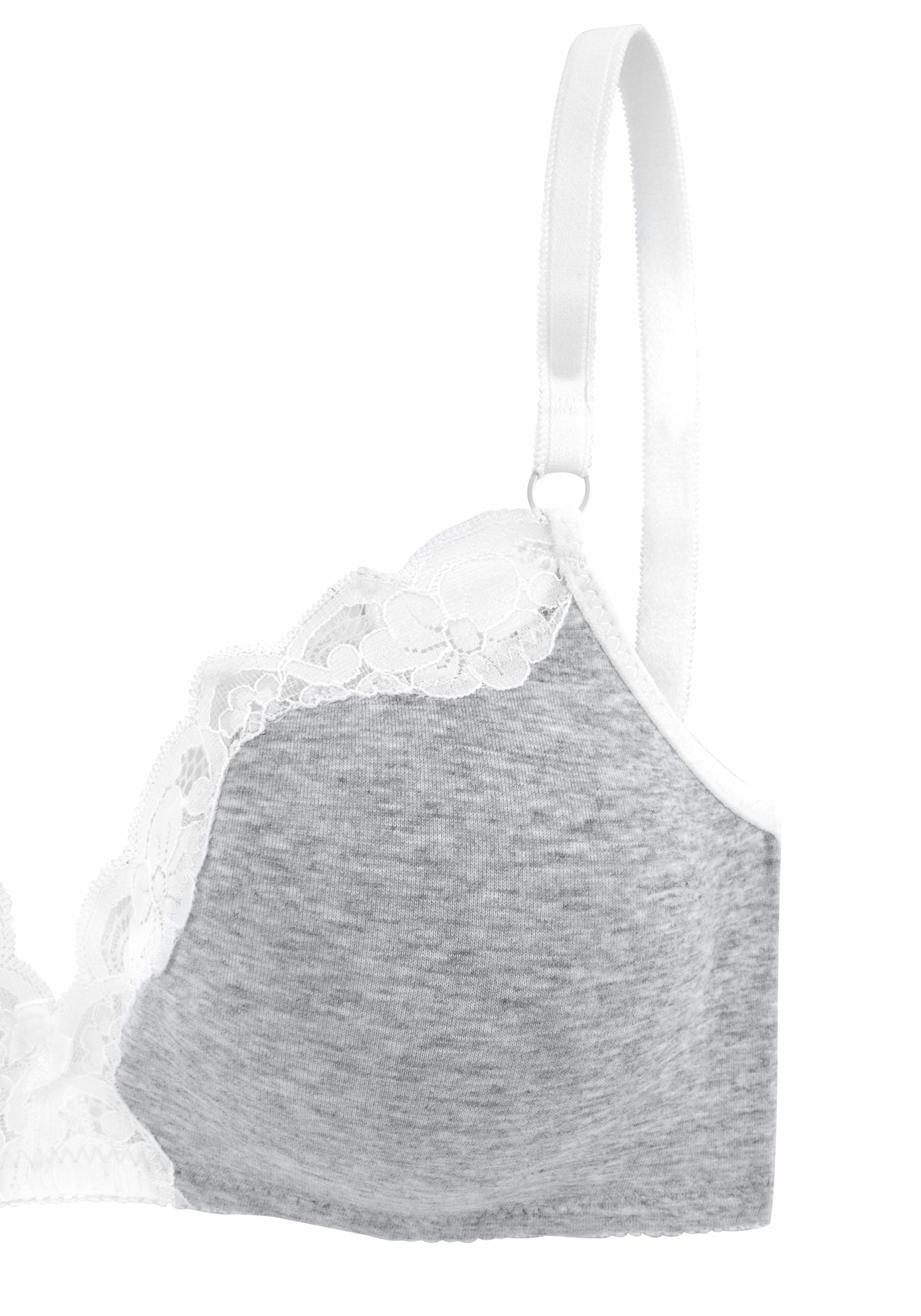 petite fleur Bralette-BH, ohne Bügel aus Baumwolle mit Spitze