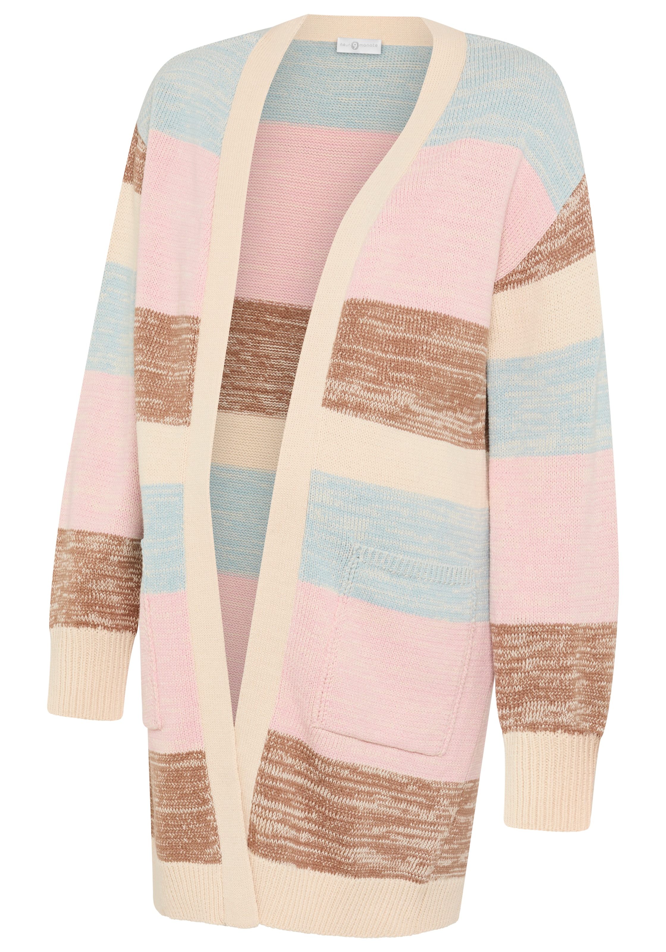 Neun Monate Umstandsstrickjacke »Meliert Umstandsstrickjacke« mit geringelter Optik, bequeme Passform, wärmend, aus Feinstrick
