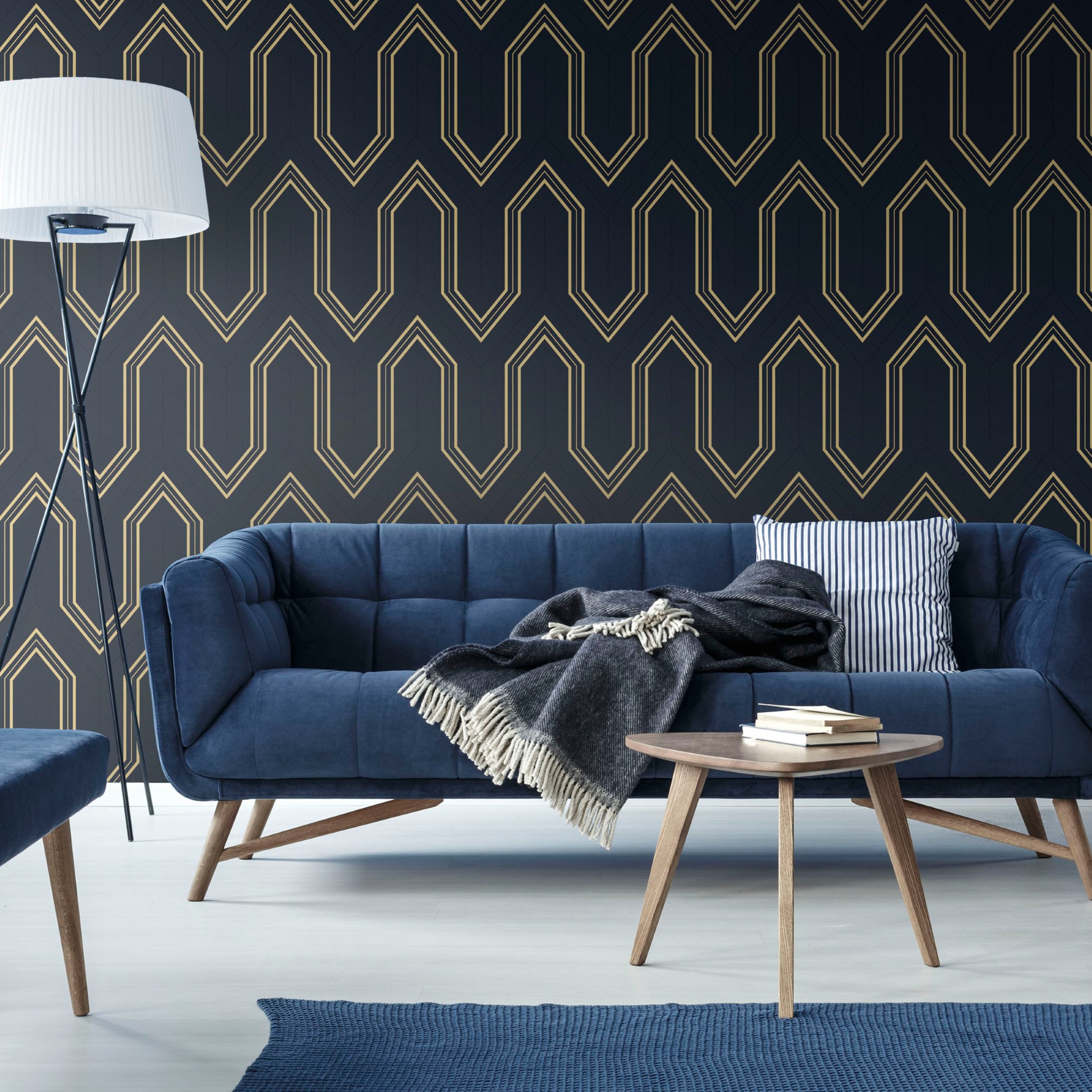 Superfresco Easy Vliestapete »Superfresco Easy Vliestapete Chatwal Blau« Antikoptik aufgeschäumt Superfresco Easy Vliestapete Chatwal Blau