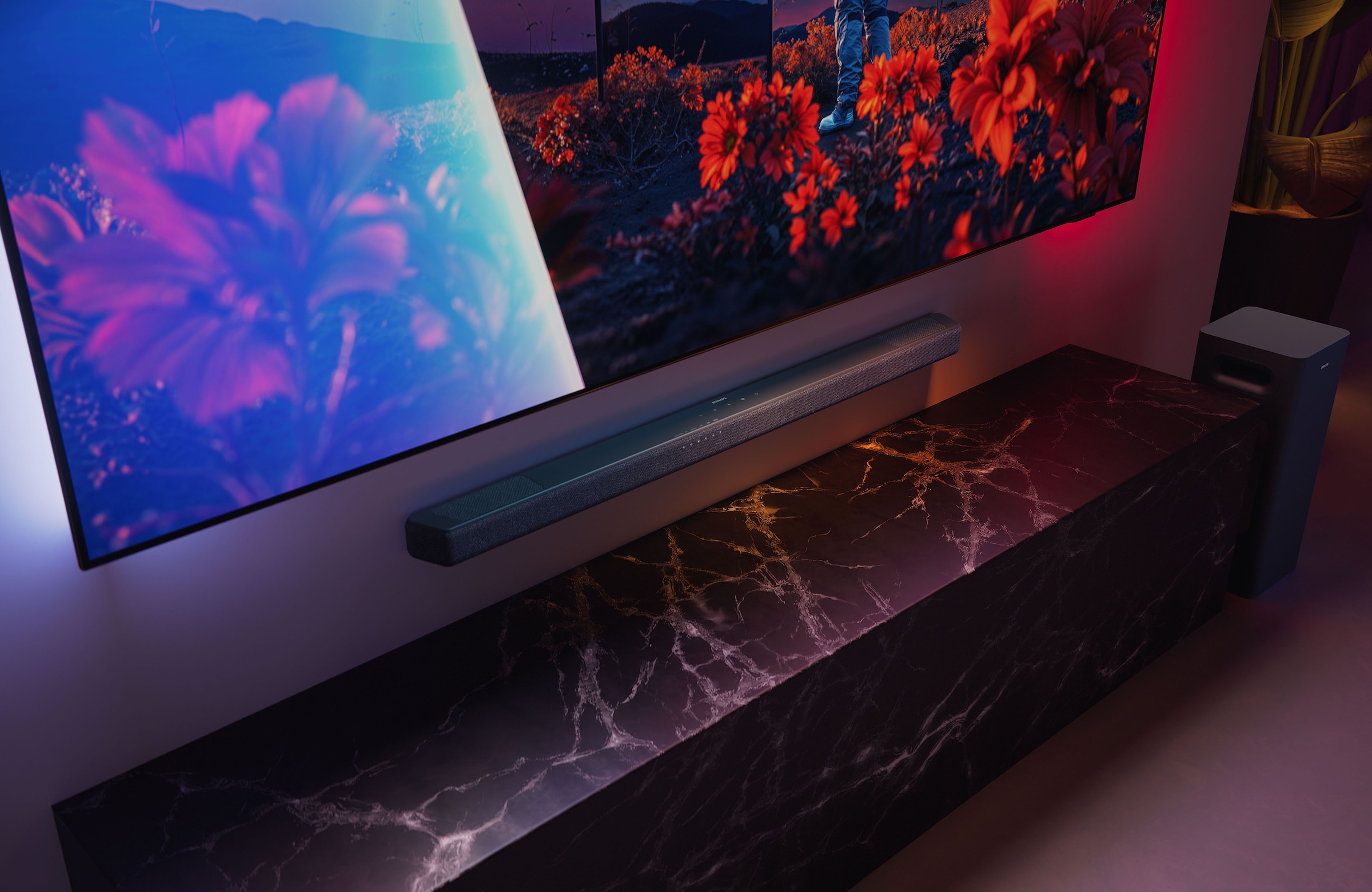 Philips Lautsprecher »TAB8301/10« 3.1.2 (A2DP Bluetooth | AVRCP Bluetooth | Bluetooth App-Steuerung | Bassregelung | Equalizer | Nacht Modus | USB-Wiedergabe 190 W)