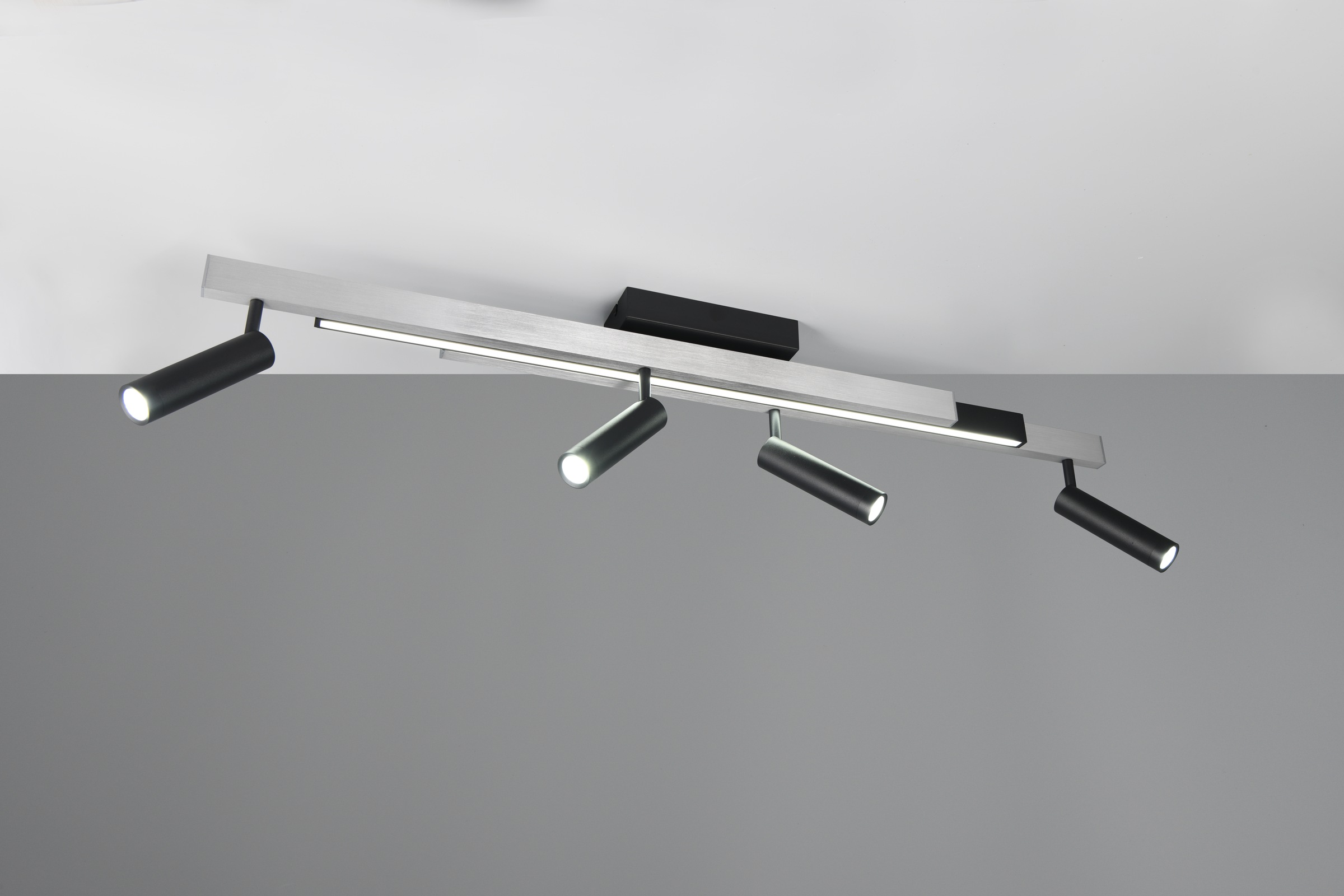 TRIO Leuchten LED Deckenleuchte »ZENO ausziehbare LED Deckenlampe mit 4 verstellbaren Spots dimmbar CCT«, 4 flammig, Leuchtmittel LED-Board | LED fest integriert, getrennt schaltbare Spots, Lichtfarbe einstellbar inkl Fernbedienung