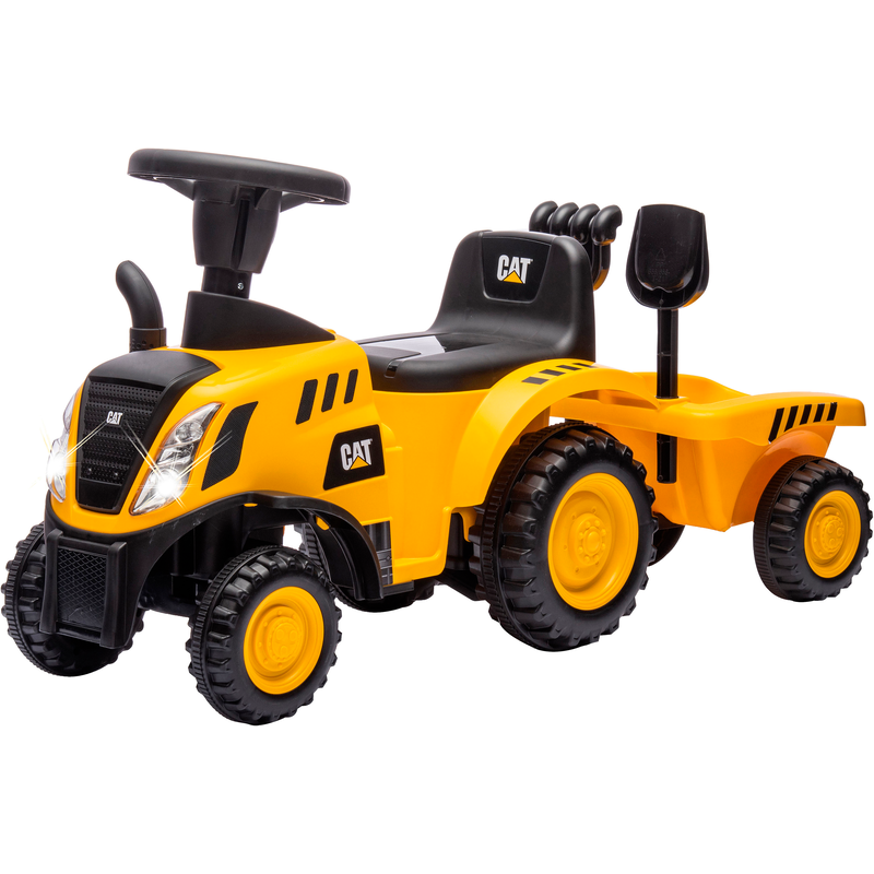JAMARA Rutscher »Caterpillar Traktor mit Anhänger 2in1, gelb« mit Licht- und Soundeffekten sowie Hupe gelb