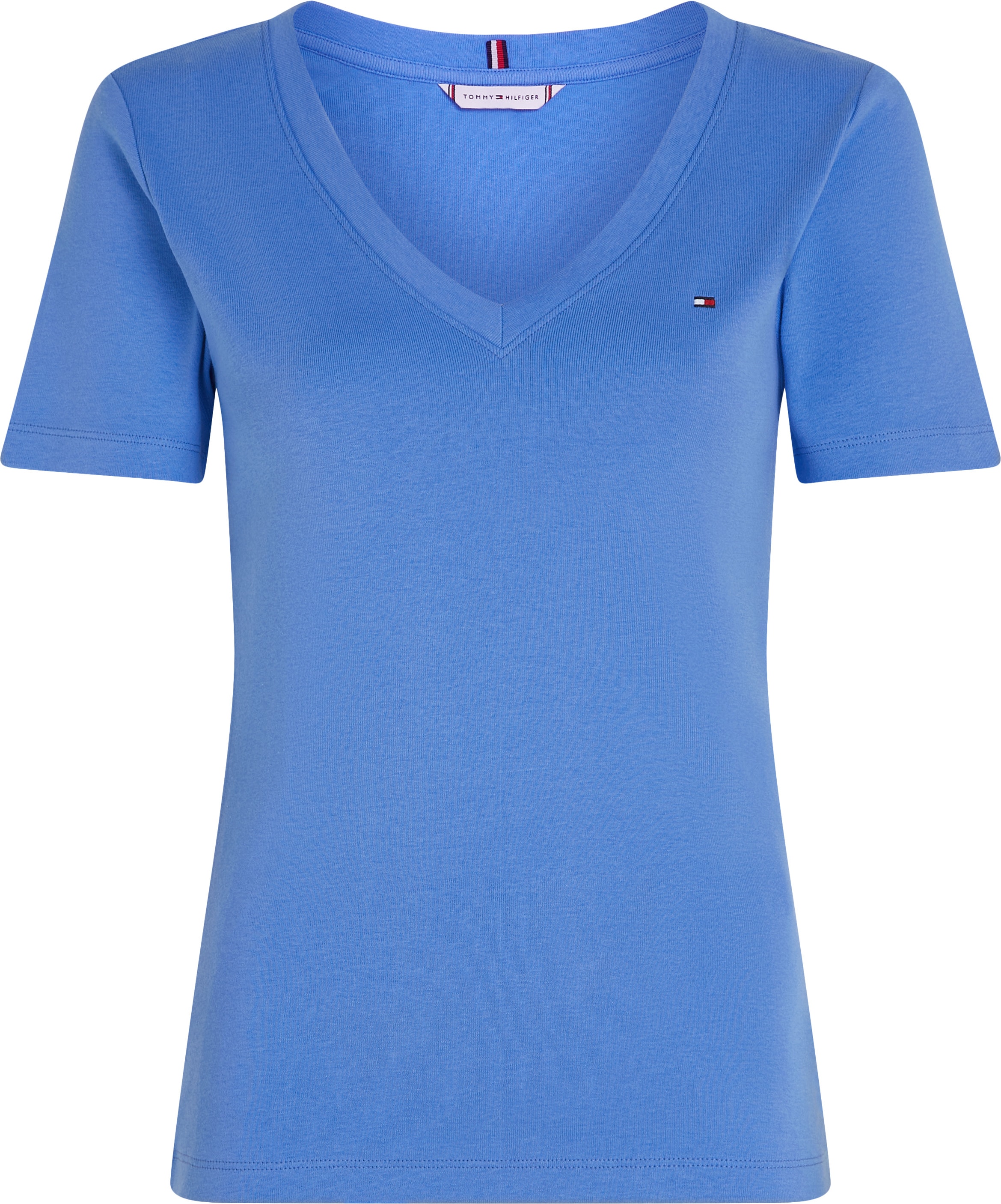 Tommy Hilfiger T-Shirt »SLIM CODY V-NK SS«, mit Logostickerei
