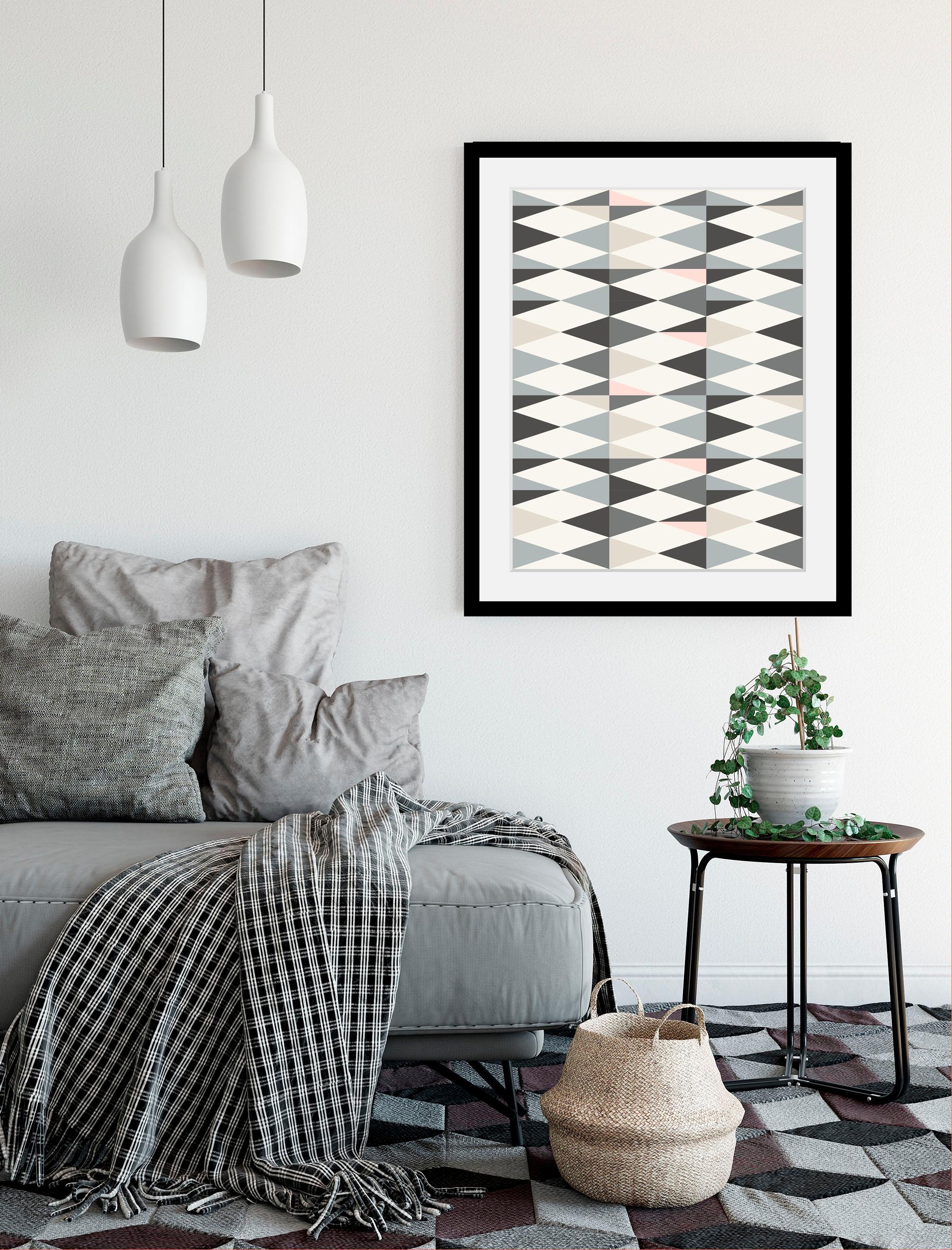 queence Bild »abstrakte Kunst«, Abstrakt-Kunst-Figuren, HD Premium Poster-Druck inkl. Holzrahmen