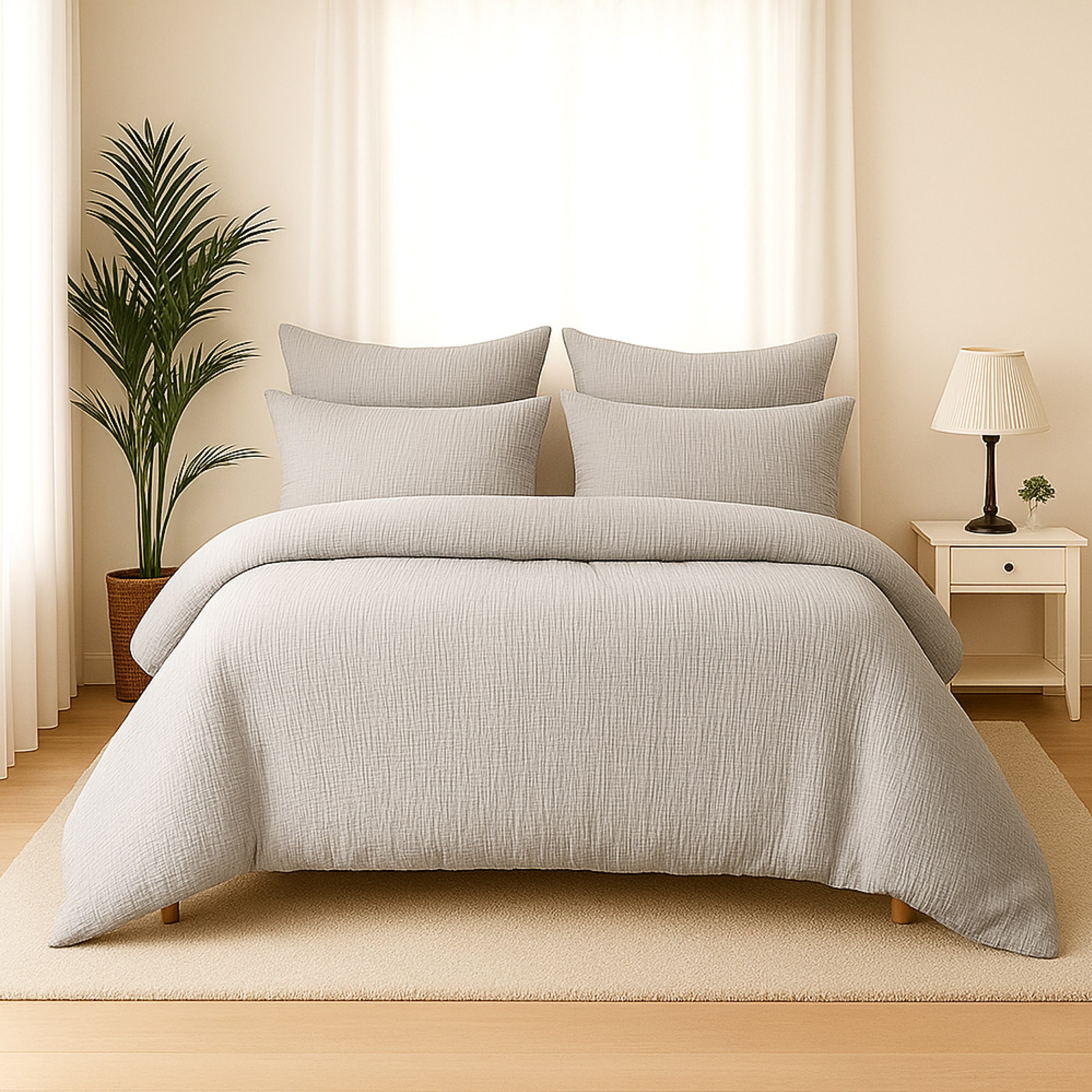 Wolkenfeld Bettwäsche »Wolkenfeld Premium Musselin mit Reißverschluss« 2 tlg. aus 100% Baumwolle – Atmungsaktiv & Weich – inkl. Kissenbezug 80x80