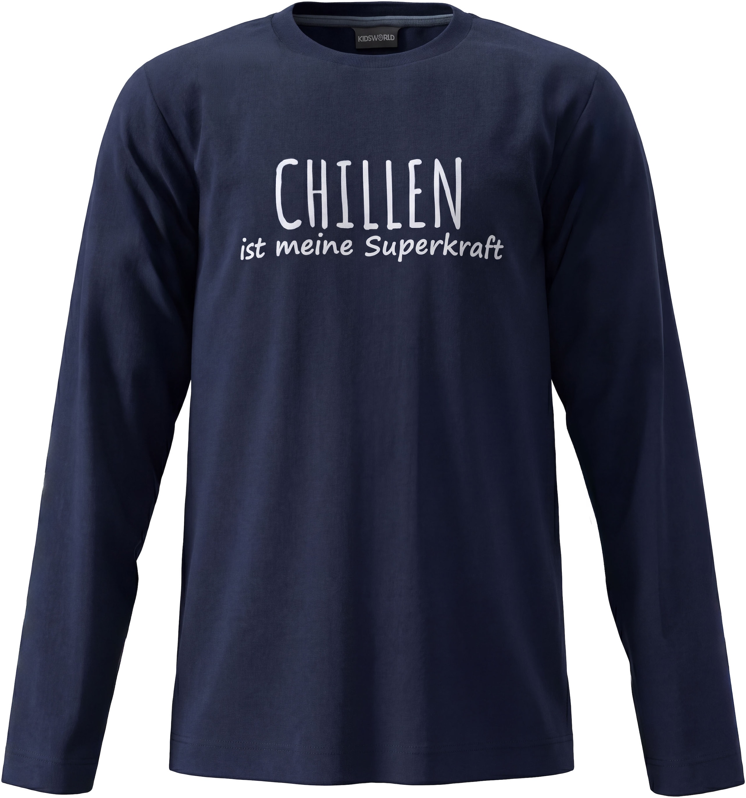 KIDSWORLD Langarmshirt »Sprücheshirt: CHILLEN ist meine Superkraft« modischer Stil, für Basic-Anlässe