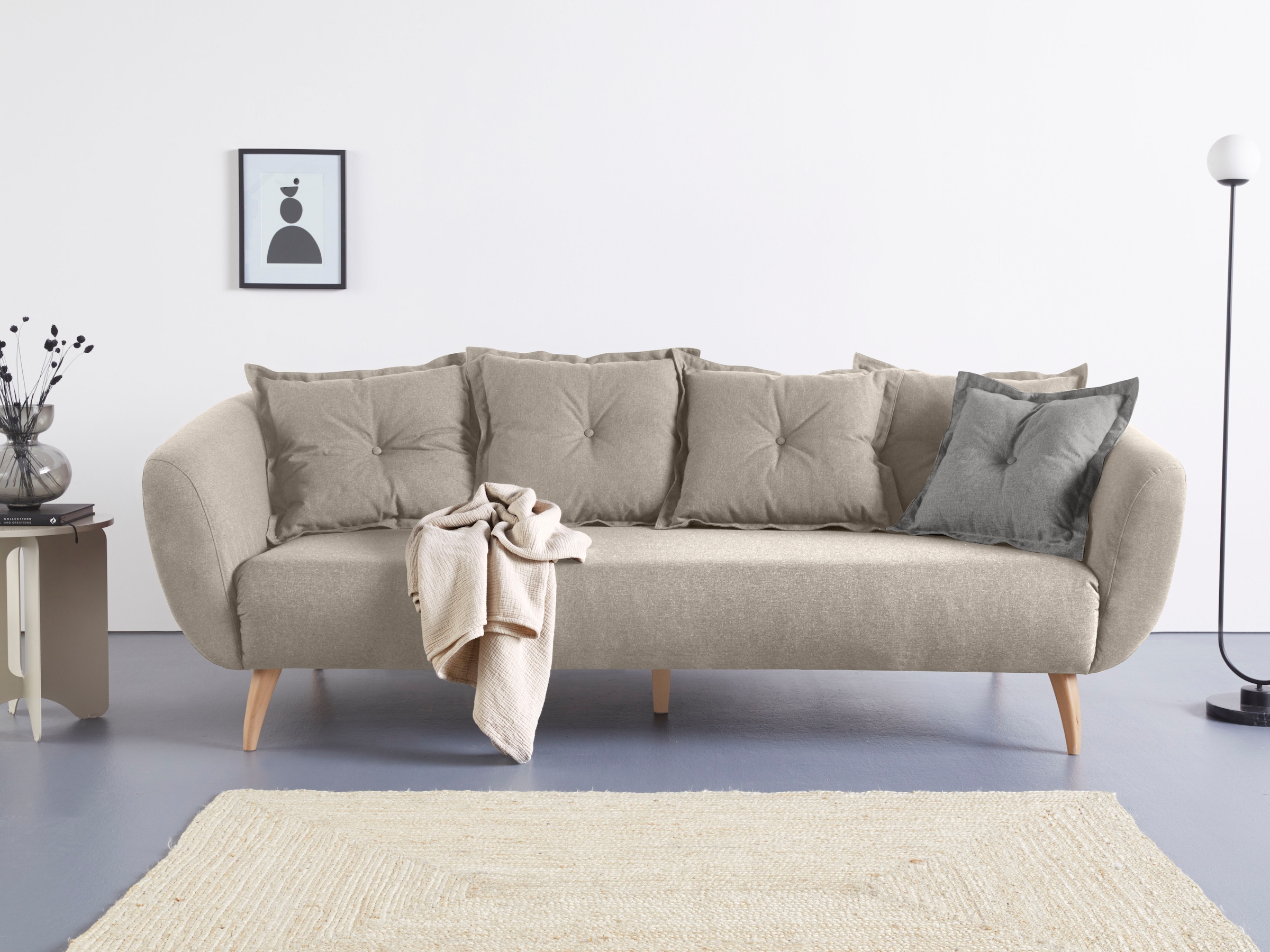 Home affaire 3-Sitzer »Baggio modern und romantisches Design, bequem« Zierk günstig online kaufen