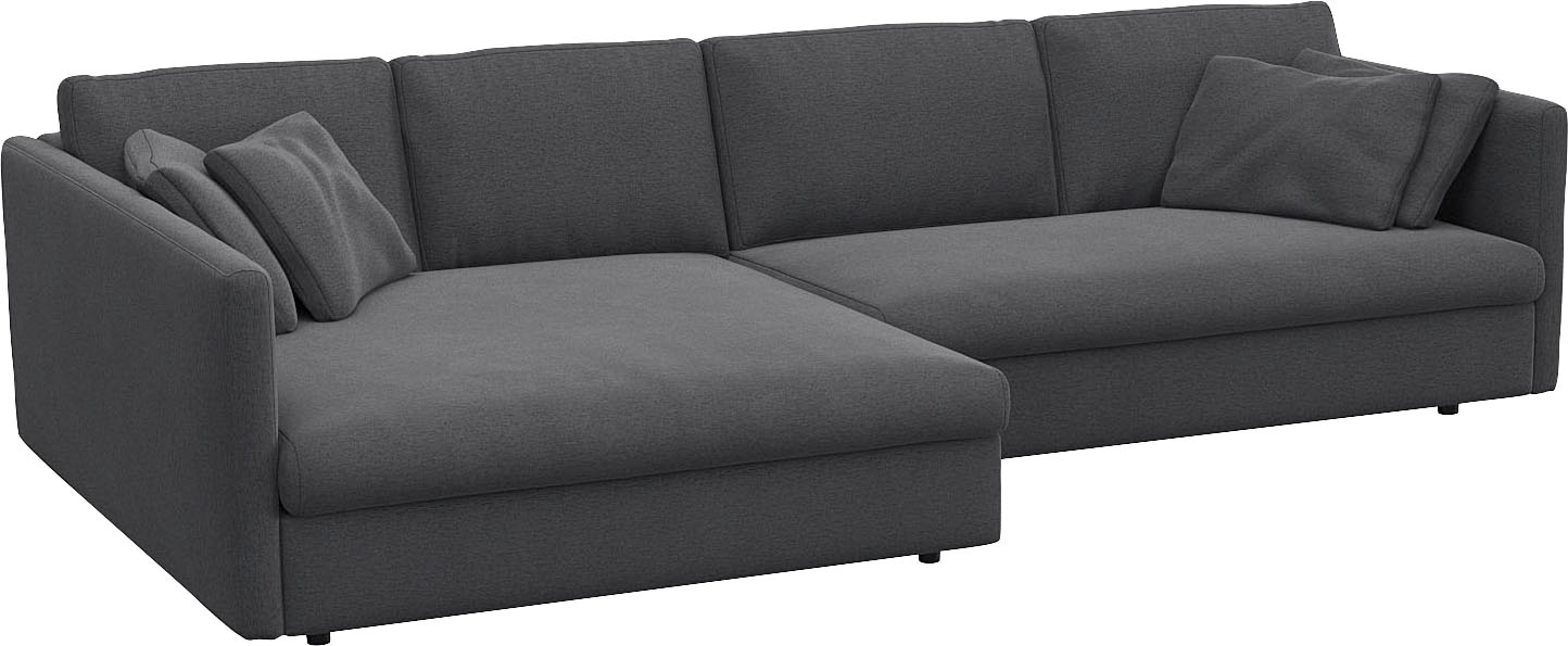 FLEXLUX Ecksofa »Lovane«, Weich & anschmiegsam, große Sitztiefe auf Kaltschaum, Dekokissen inkl.