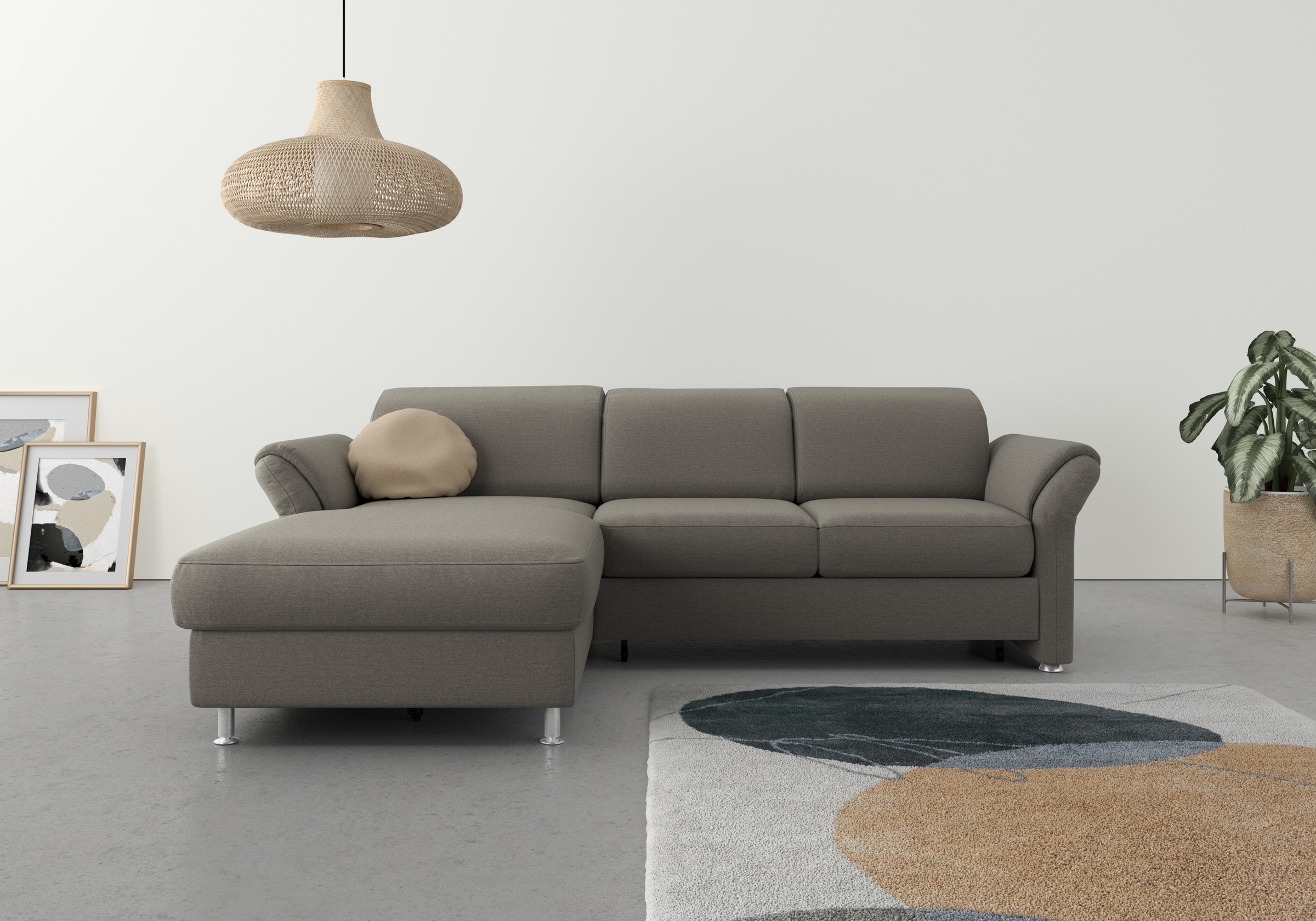 sit&more Ecksofa »Apulia L-Form«, wahlweise Bettfunktion, Bettkasten und Kopf- und Armteilverstellung