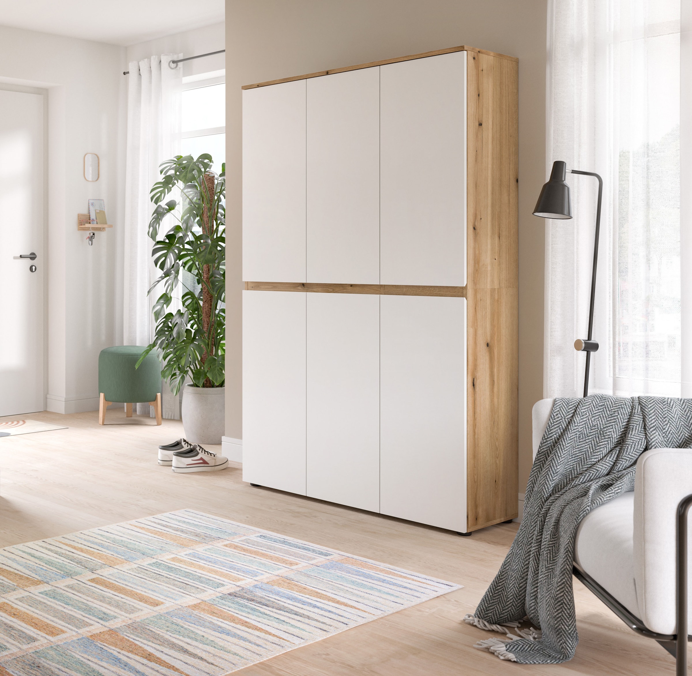 Home affaire Mehrzweckschrank »CIPELA« 1 Stk. tlg. BxH:105x175 cm, viel Stauraum, variable Einlegeböden, Kleiderstange