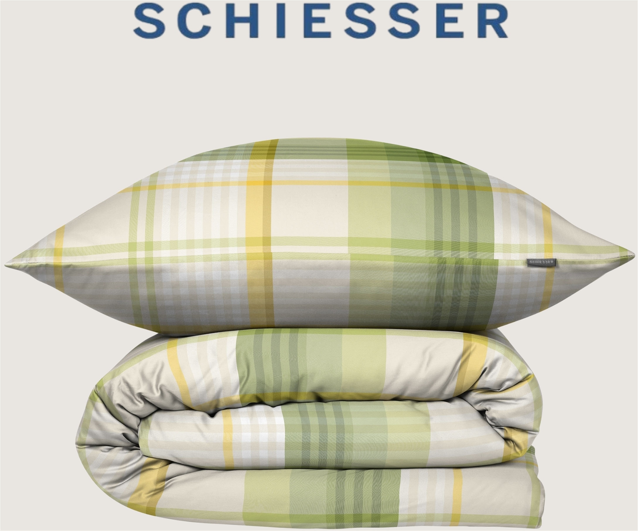 Schiesser Bettwäsche »Mosa aus weicher Baumwolle mit zeitlosen Karos« 2 MADE IN GREEN by OEKO-TEX®