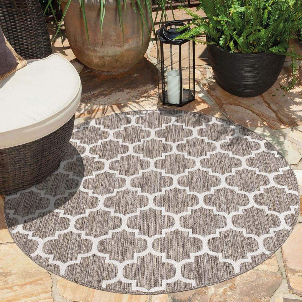 Carpet City Teppich »Outdoor 462«, rund, 5 mm Höhe, UV-beständig, Flachgewe günstig online kaufen