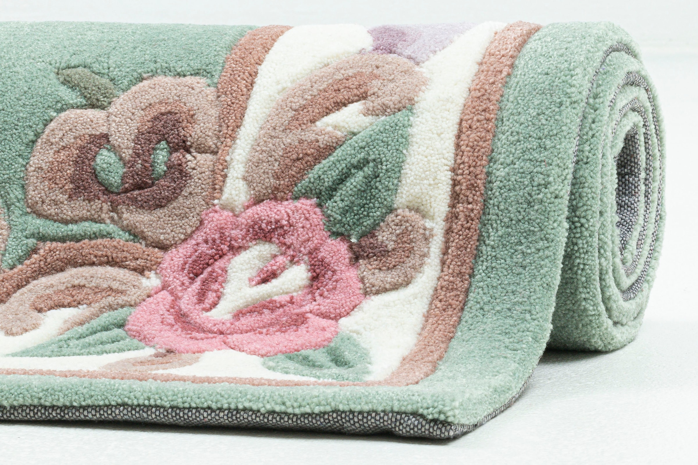 THEKO Bettumrandung »Ming« Höhe 14 mm 3 Stk. tlg. Bettvorleger, Läufer-Set, hochwertiges Acrylgarn, florales Design