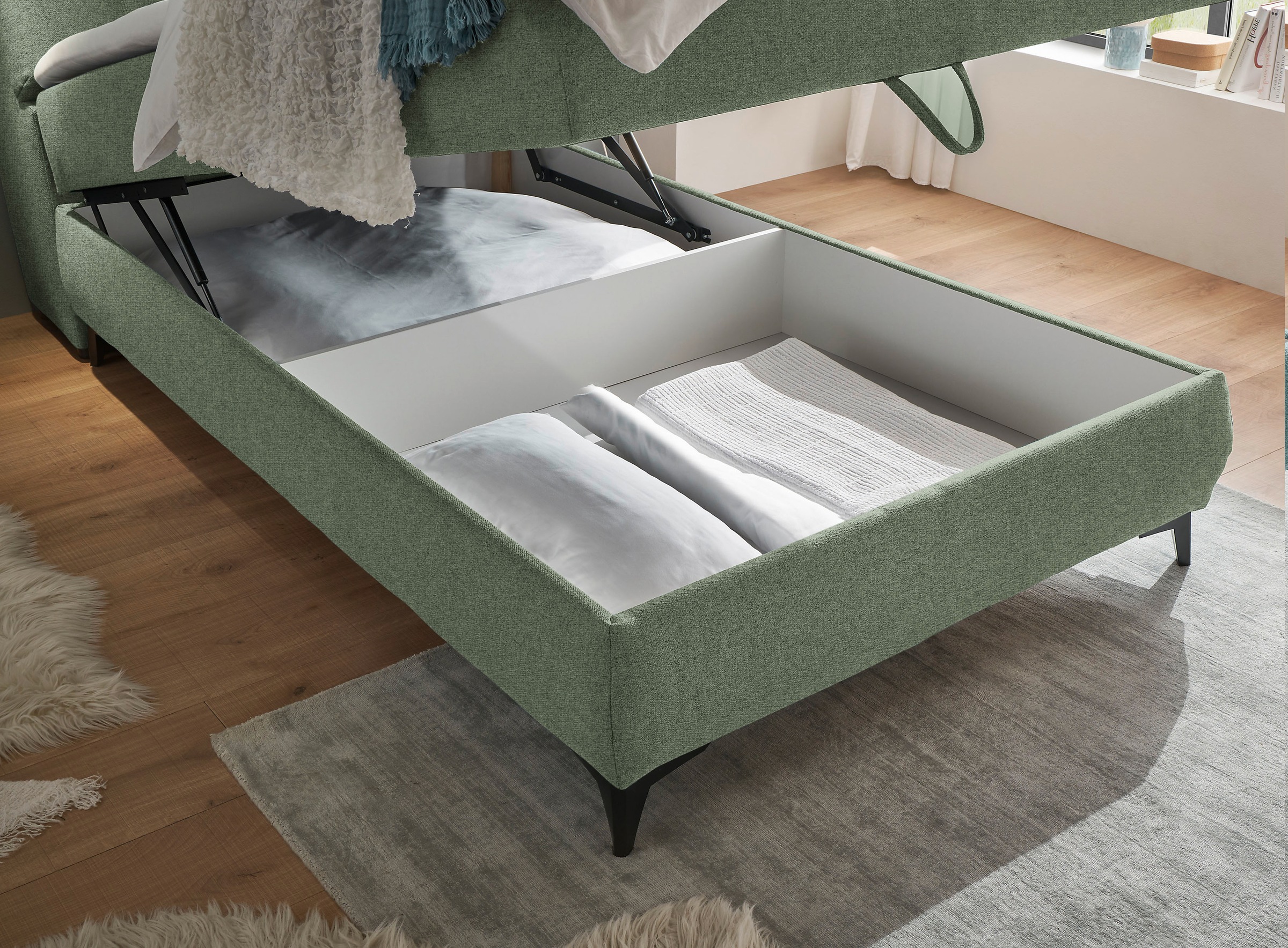 ED EXCITING DESIGN Boxbett »Atlantis«, mit Bettkasten und Stauraum im Kopfteil