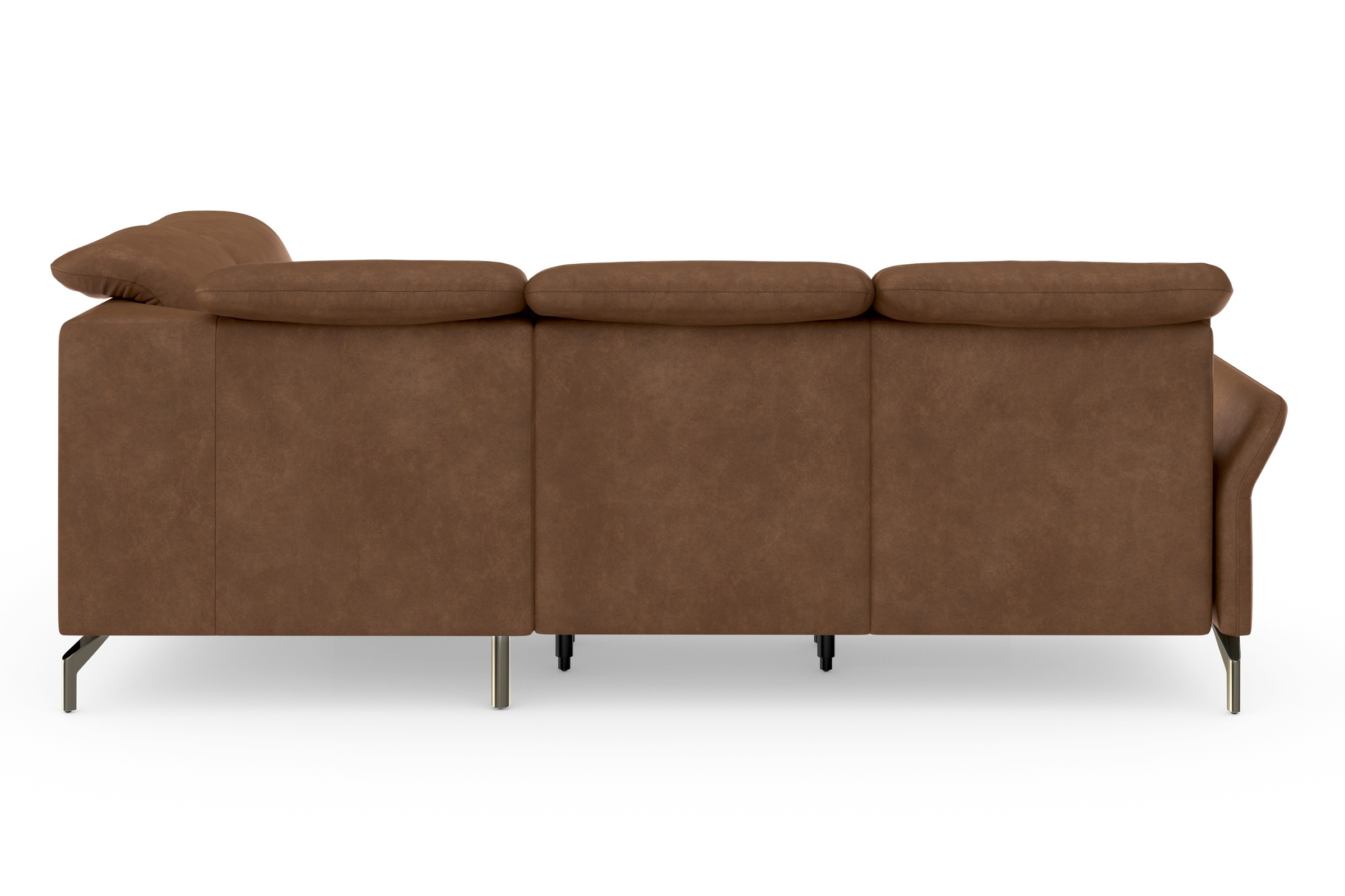sit&more Ecksofa »Fashion L-Form«, wahlweise mit Kopfteilverstellung, Vorziehsitz, motorisch, Nickelfüße