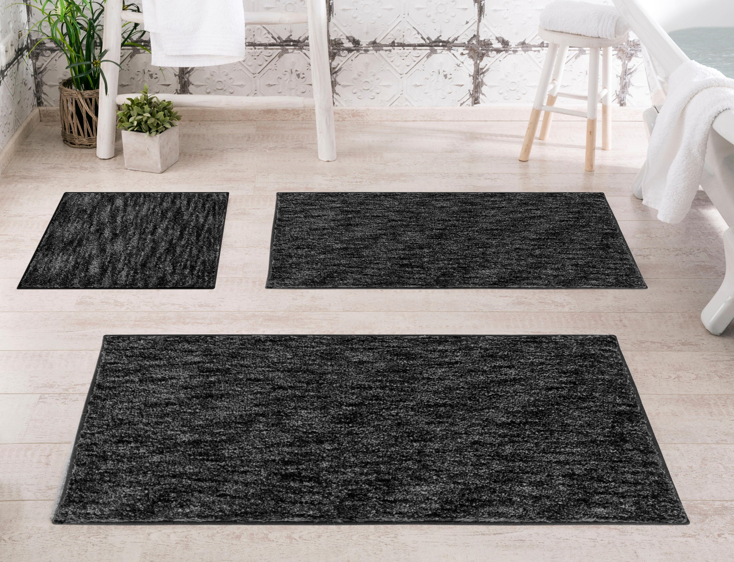 Grund Badematte »Mirage«, rutschhemmend beschichtet, fußbodenheizungsgeeignet, besonders dichter Flor, Badematte in Melange-Optik