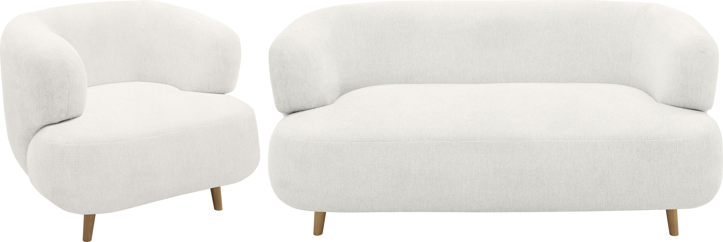 Home affaire Polstergarnitur »Tistam« 2-teilig, 2-Sitzer und Sessel, runde, günstig online kaufen