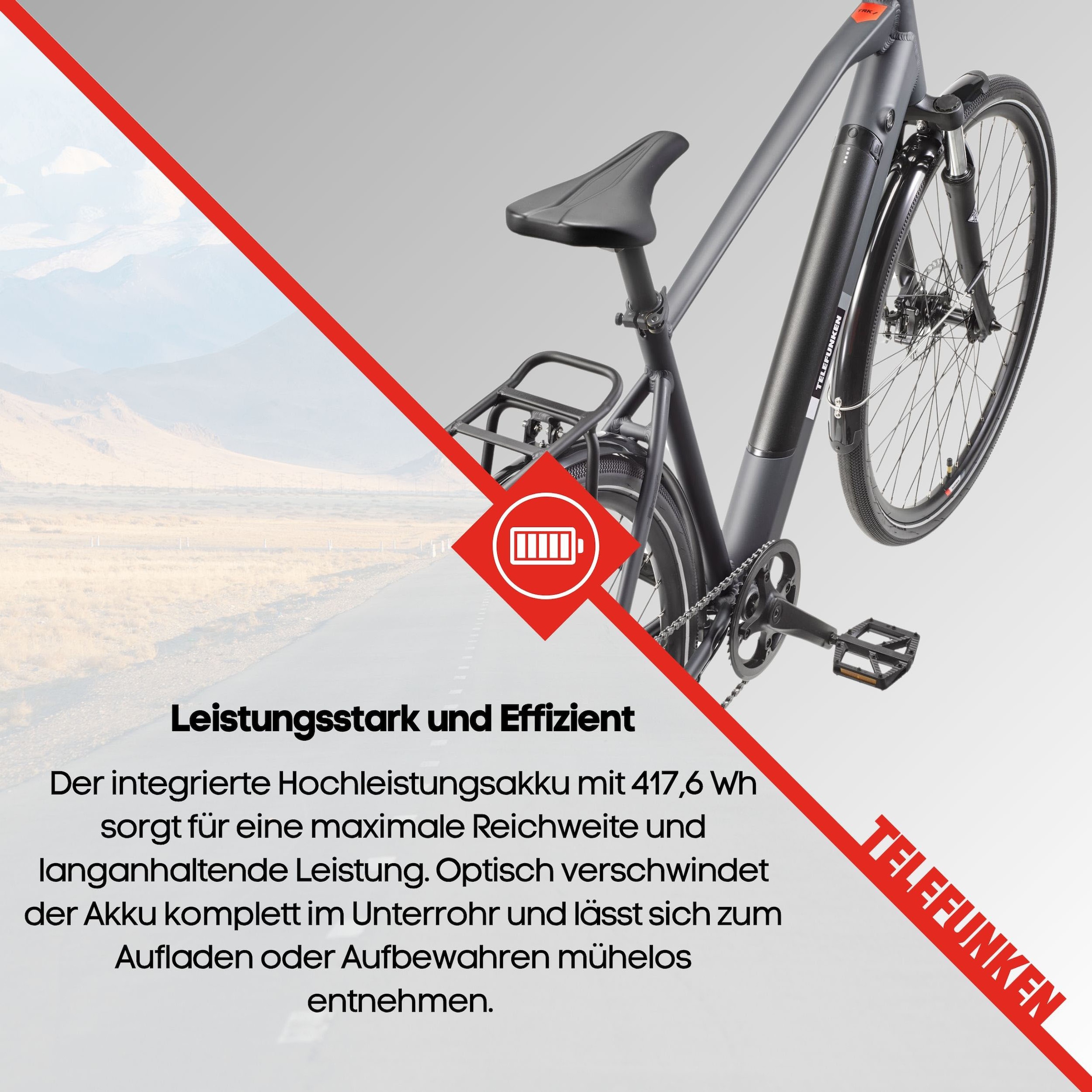 Telefunken E-Bike »E-Trekking Expedition XT490 Herren«, 8 Gang, Shimano, Altus, Heckmotor 250 W, Pedelec, Elektrofahrrad, Herren, innerhalb StVZO, 28 Zoll