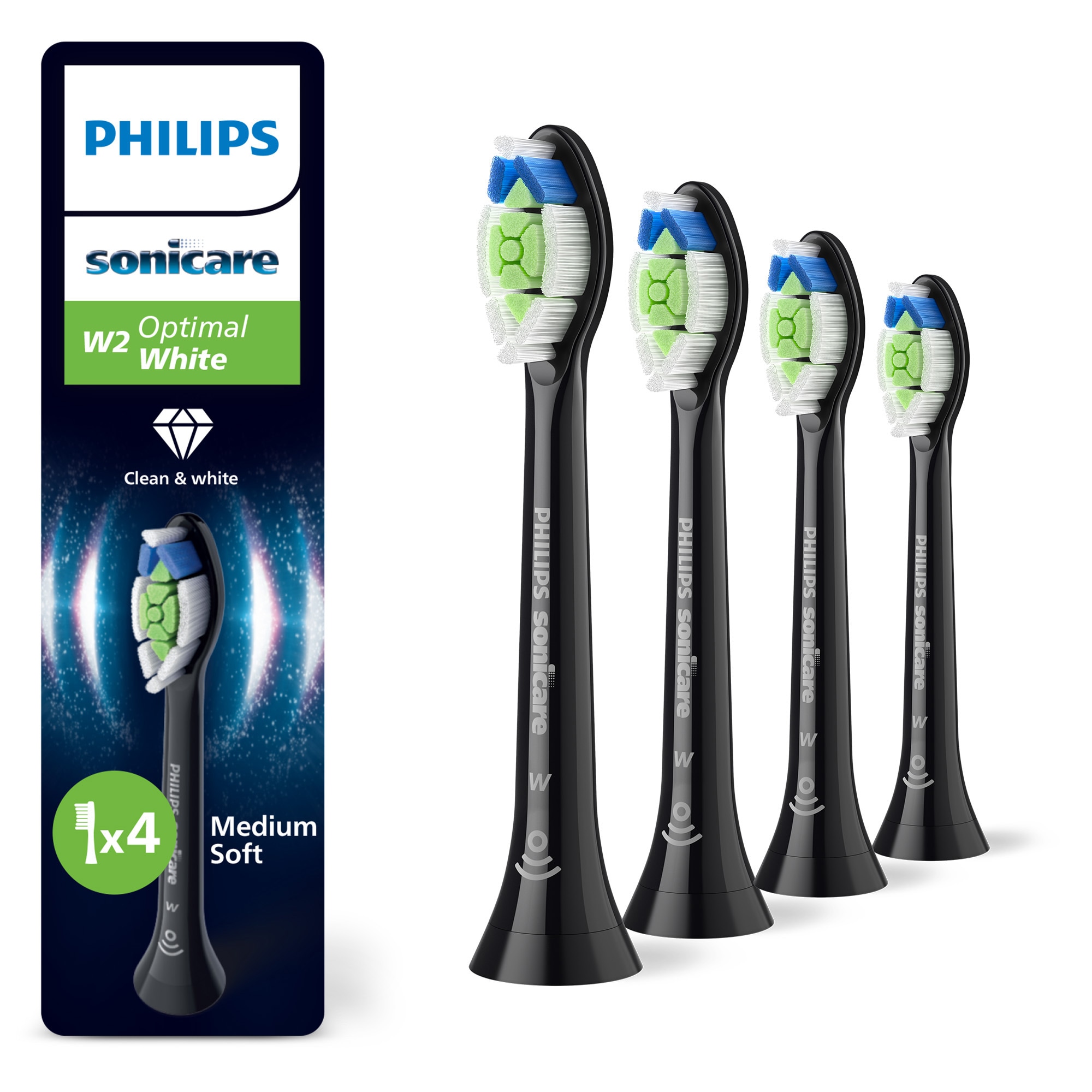 Philips Sonicare Aufsteckbürsten »W2 Optimal White« für weißere Zähne, für jedes Sonicare Handstück