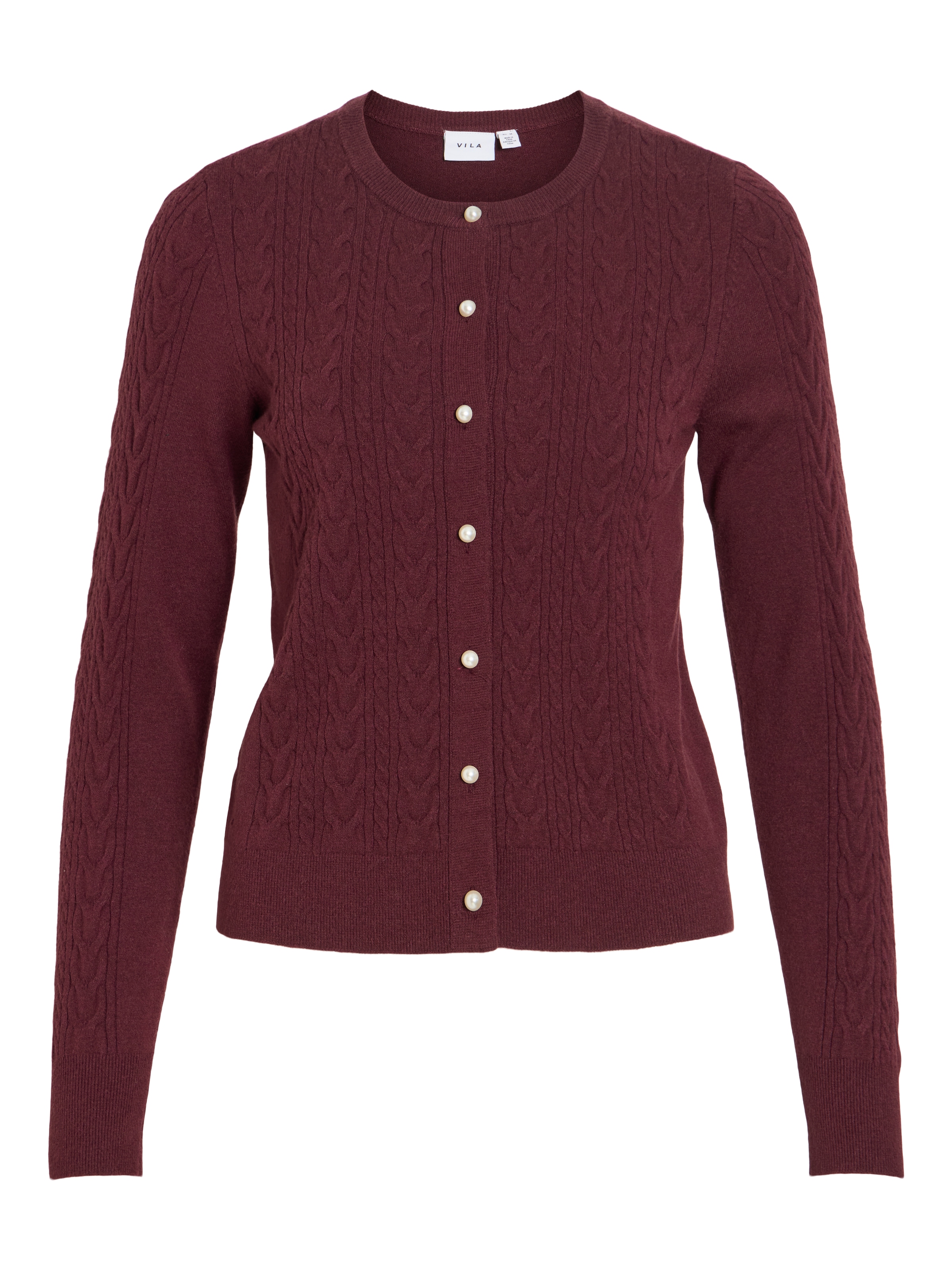 Vila Strickjacke »VIKERRY CABLE L/S KNIT CARDIGAN-NOOS« Materialmix, normal geschnitten