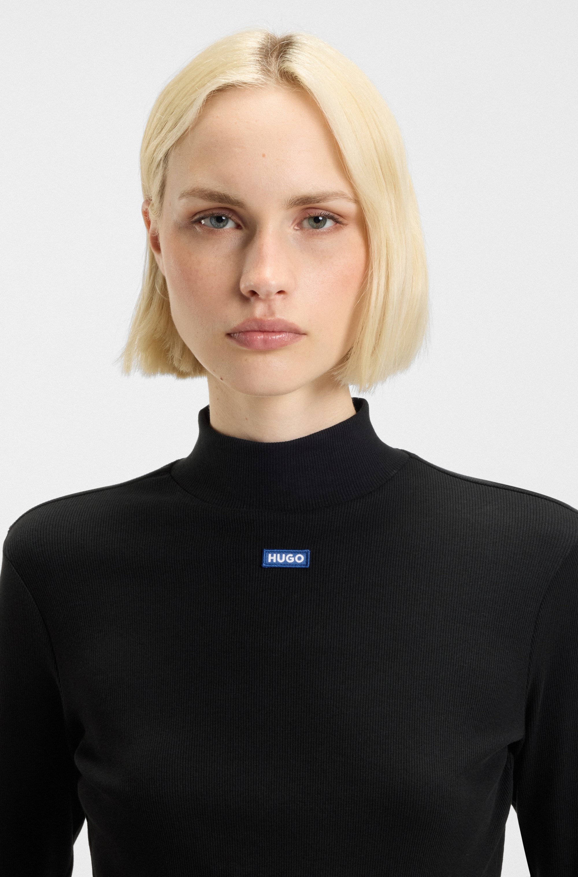 HUGO Blue Longsleeve »Easy Longsleeve_B«, mit Stehkragen