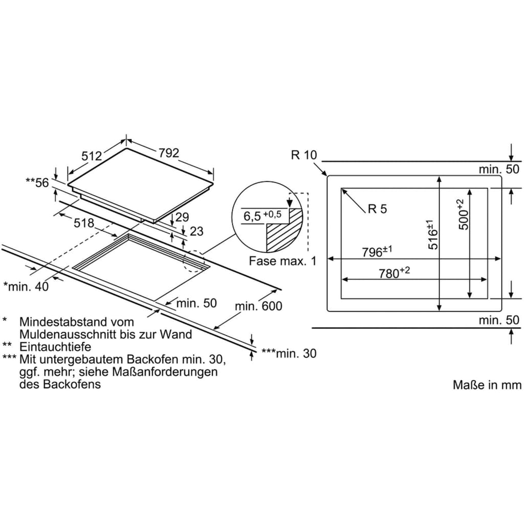 SIEMENS Induktions-Kochfeld von SCHOTT CERAN® »EH801FVB1E«, EH801FVB1E