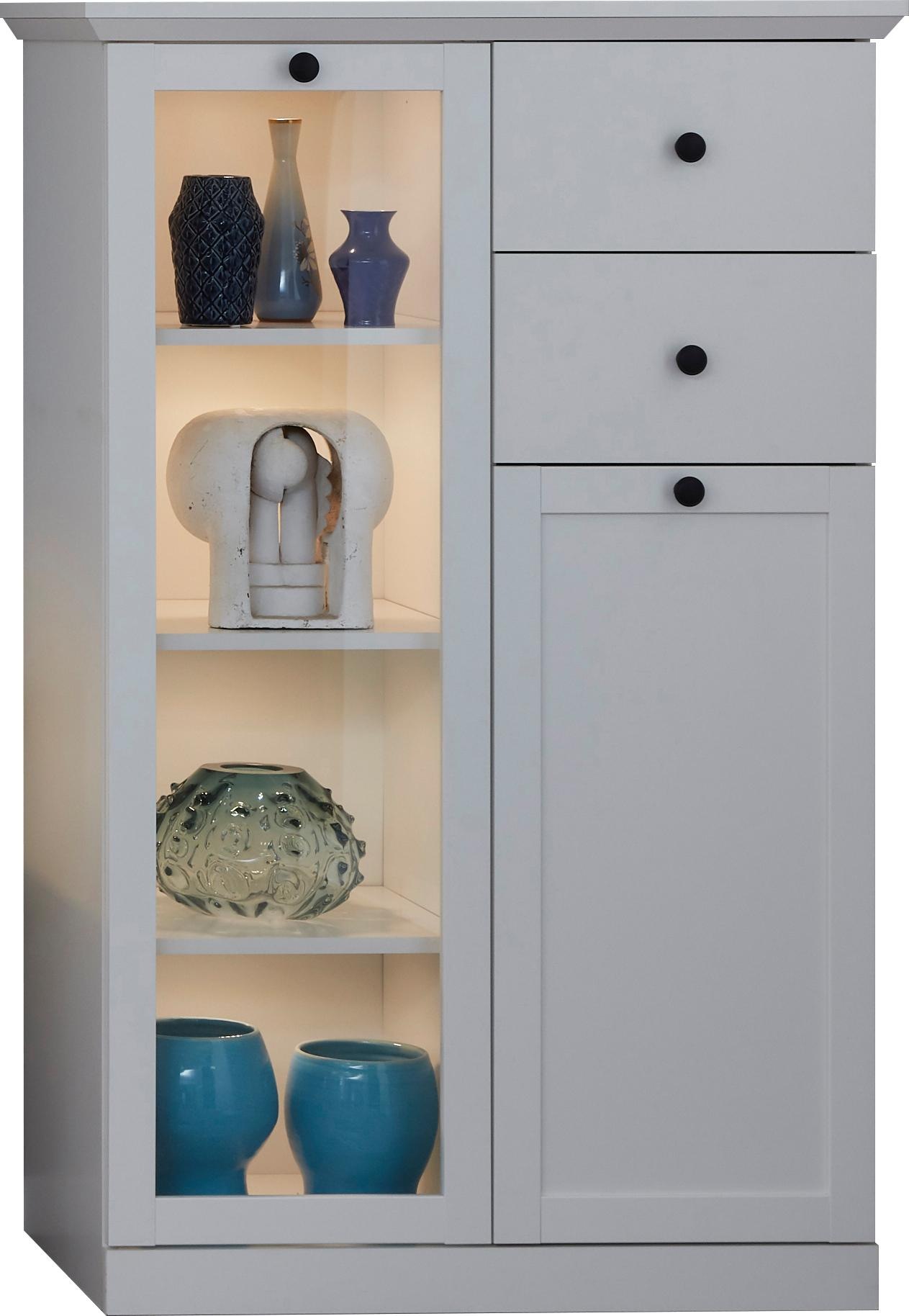 Home affaire Vitrine "Örebro" zeitloser Landhausstil, mit Vollauszug, Beleu günstig online kaufen