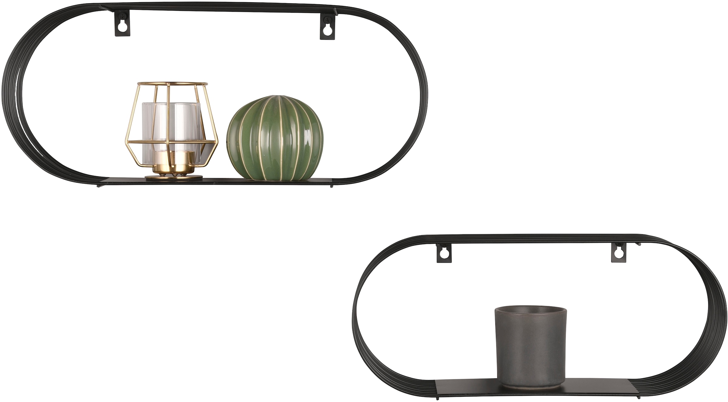 MIRRORS AND MORE Wandregal »Joyce«, (Set, 2 St.), Mit Metallstreben, Wandmontage