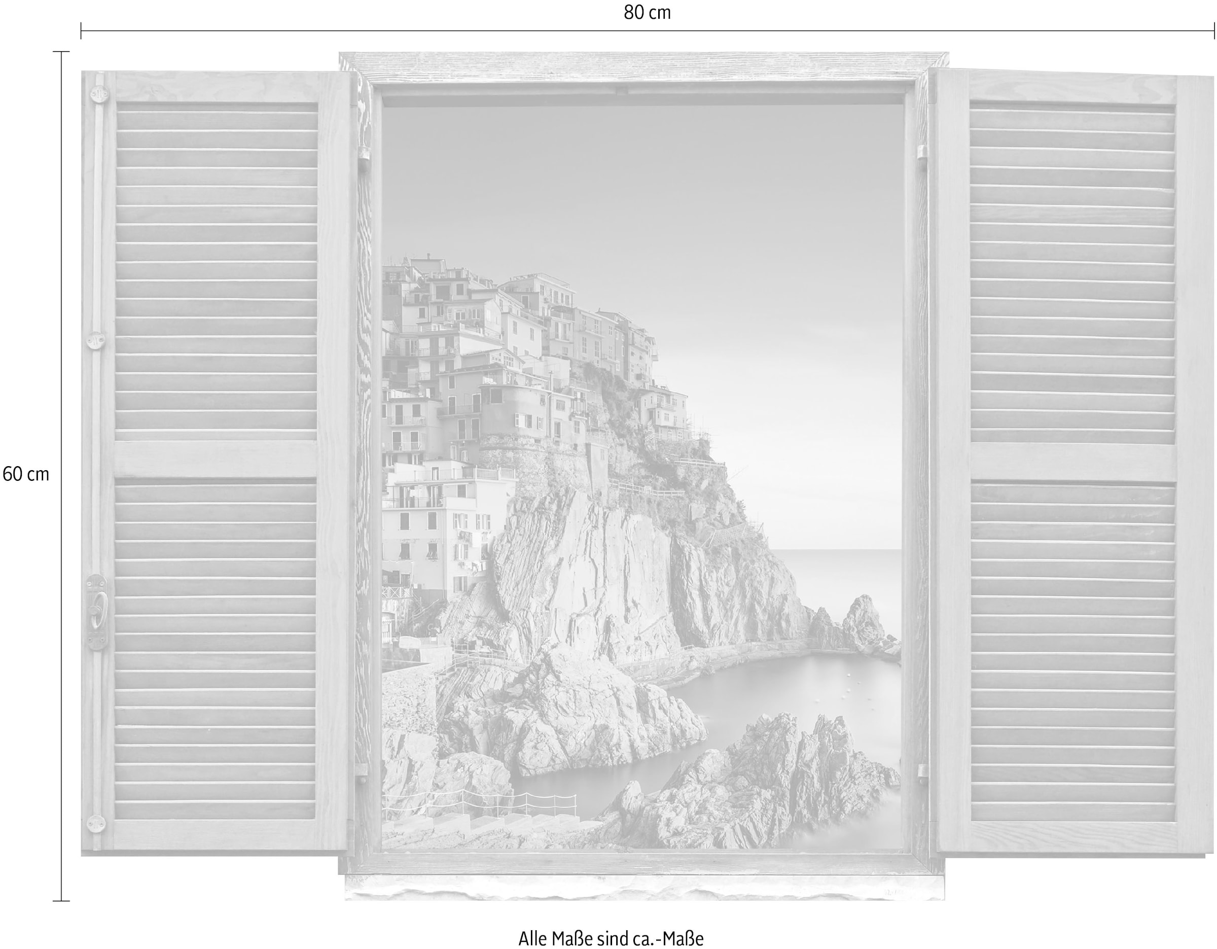 queence Wandtattoo »Stadt am Meer«, (1 St.), Wandsticker, Wandbild, selbstklebend, 3D, Fenster