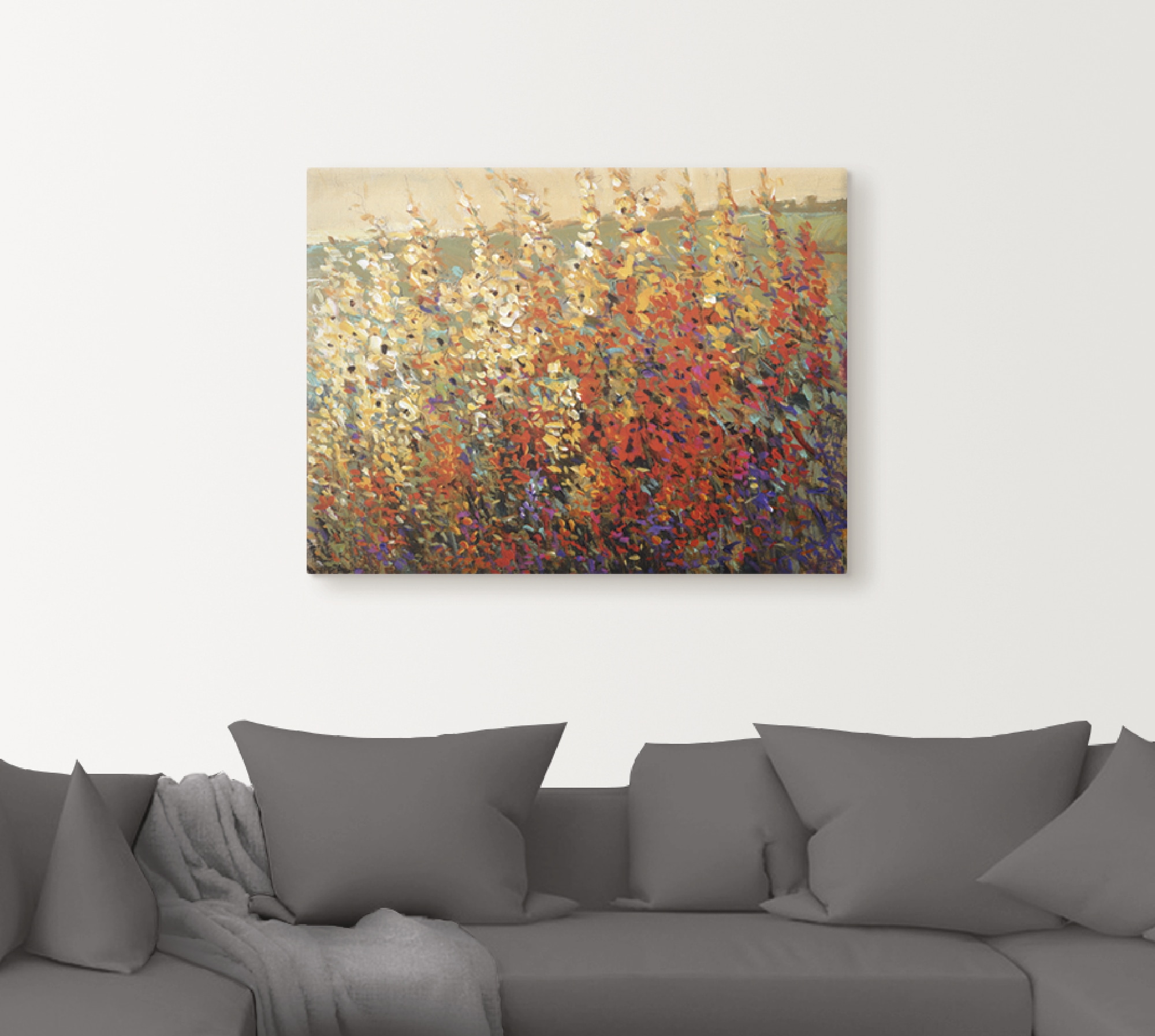 Artland Leinwandbild »Feld mit Herbstblumen I«, Blumenwiese, (1 St.), auf K günstig online kaufen